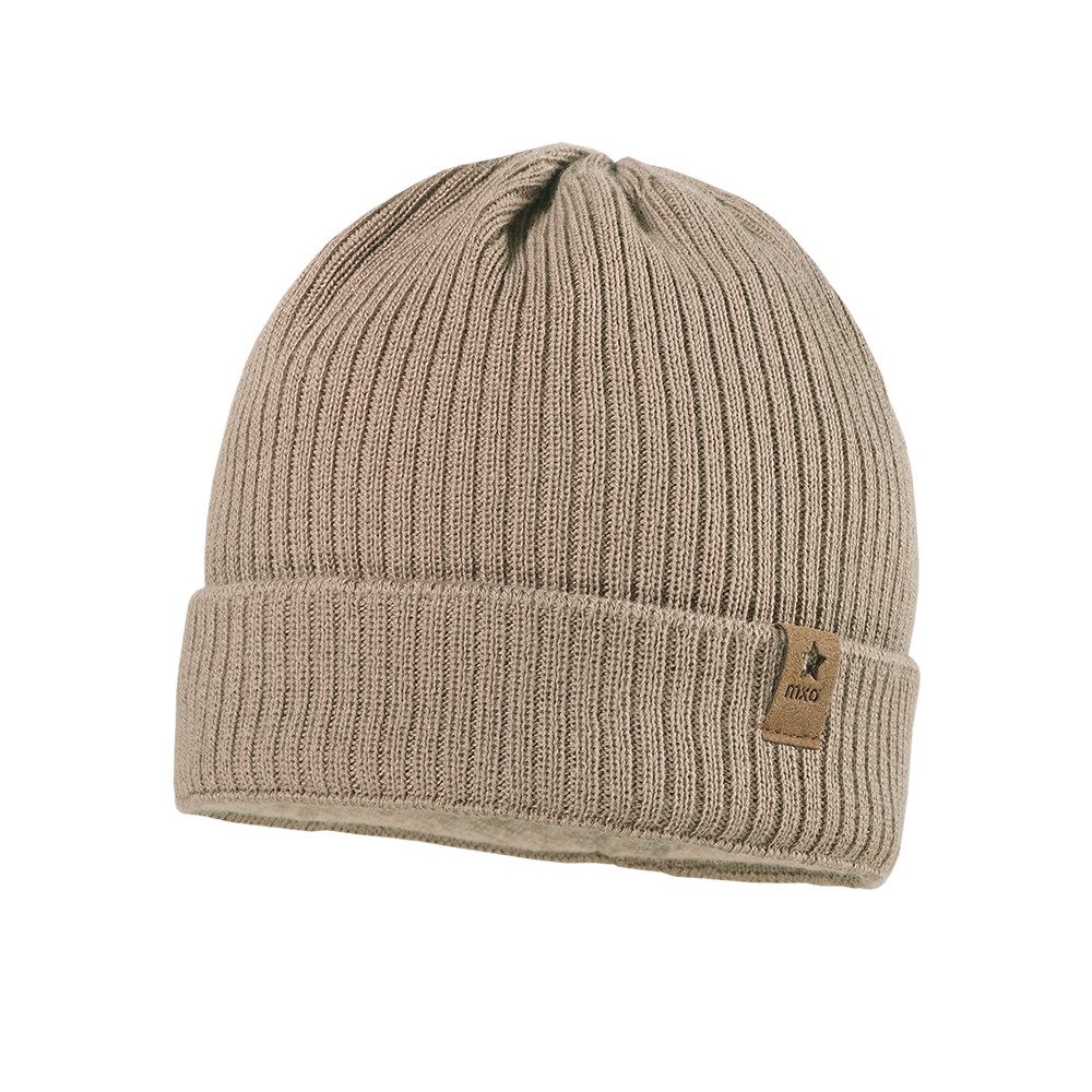 MAXIMO Strickmütze GOTS BABY-Beanie, Umschlag Fleecefutter (1-St)