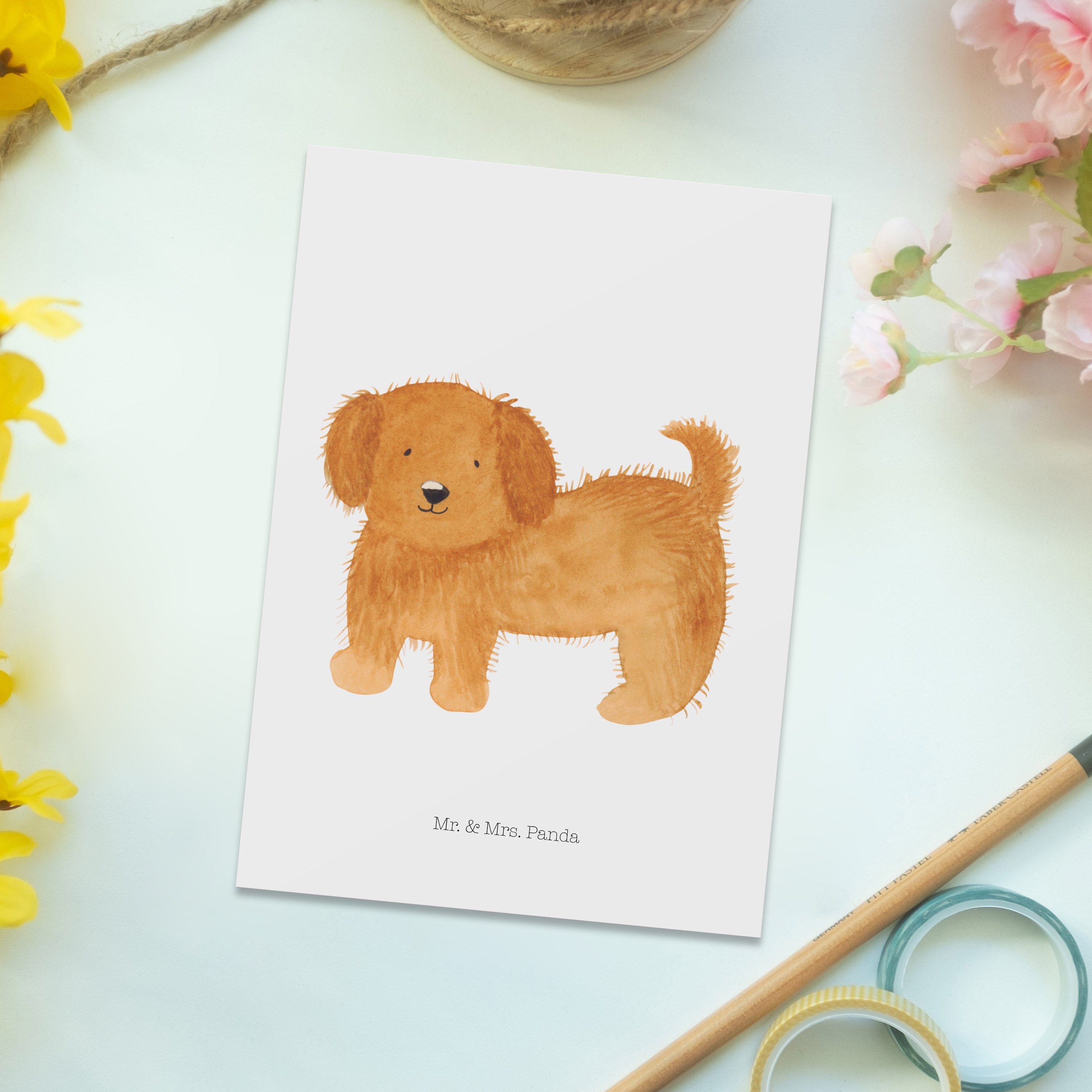 Hund Karte, Weiß Geschenk, Mrs. niedlich, - Postkarte & Mr. Grußkarte, flauschig Panda - Einladu