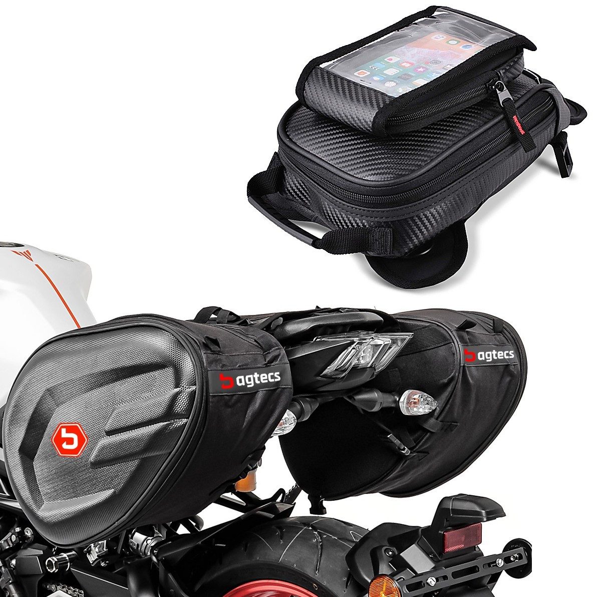 Bagtecs Reisetasche Seitentaschen CRB passend für Yamaha MT-07 / Tracer 700 + Tankrucksack