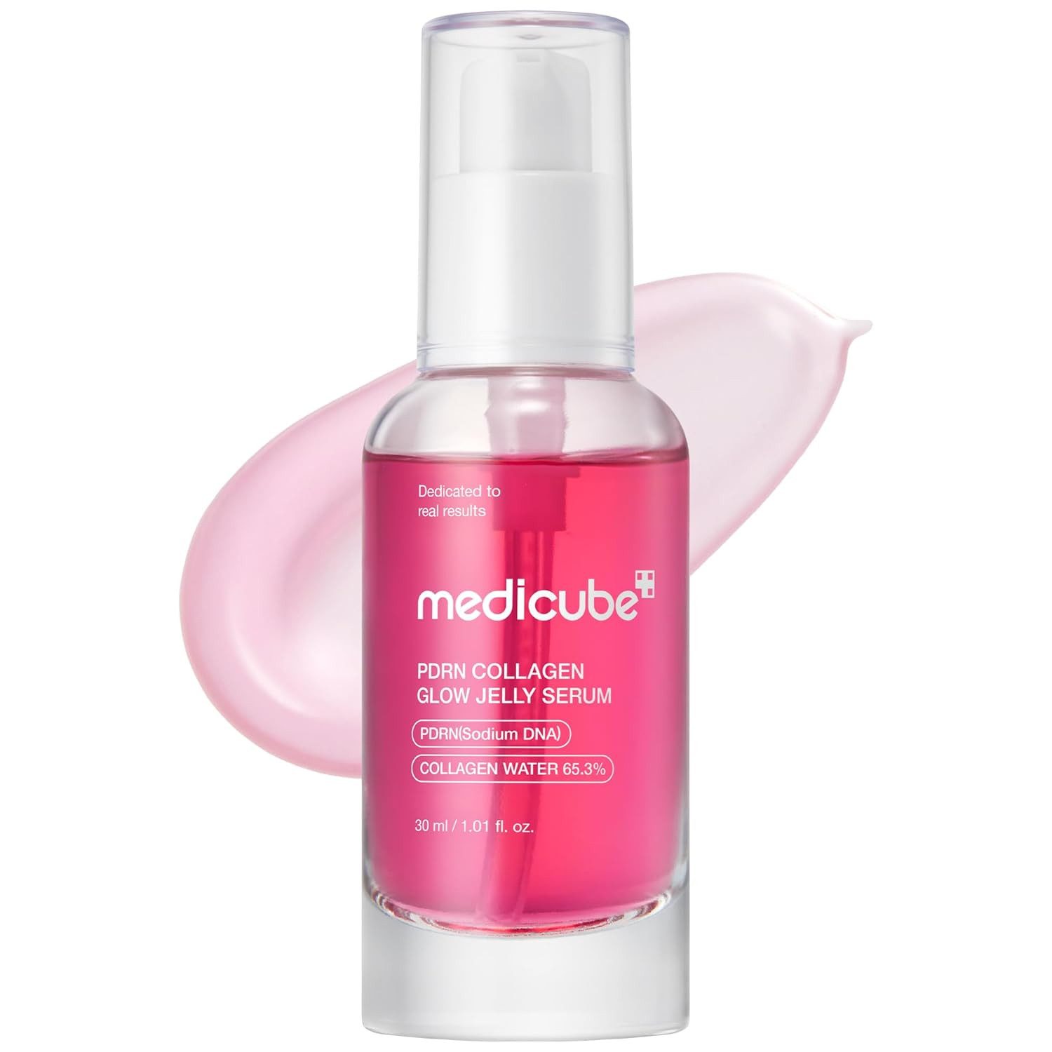 Medicube Gesichtsserum PDRN Collagen Glow Jelly Serum 30 ml – wackelig-elastisches Serum für alle Hauttypen, mit sieben Hyaluronsäure-Formen und Niacinamide
