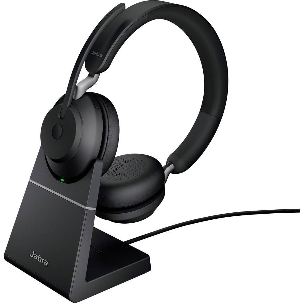 Jabra black Mikrofon-Stummschaltung) (Lautstärkeregelung, UC 65 USB-A Evolve2 Bluetooth Stereo LS Batterieladeanzeige, Kopfhörer