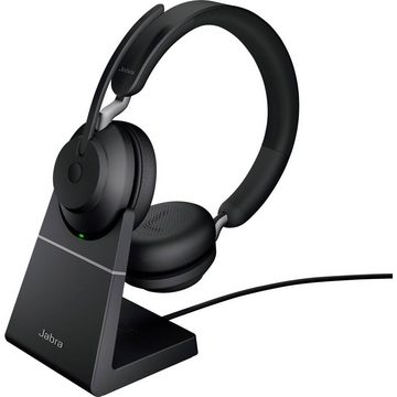 Jabra Evolve2 65 Stereo UC USB-A Bluetooth LS black Kopfhörer (Lautstärkeregelung, Batterieladeanzeige, Mikrofon-Stummschaltung)