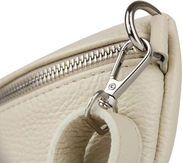 Frentree Umhängetasche Damen aus Echtleder, Made in Italy, Crossbody Tasche Schultertasche, mit silbernem Reißverschluss, Größe Maxi