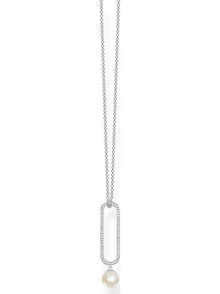 THOMAS SABO Silberkette Thomas Sabo Damen-Kette 925er Silber Farbstein,  Länge: 55 cm, Breite: 0,9 cm, Stärke: 0,1 mm