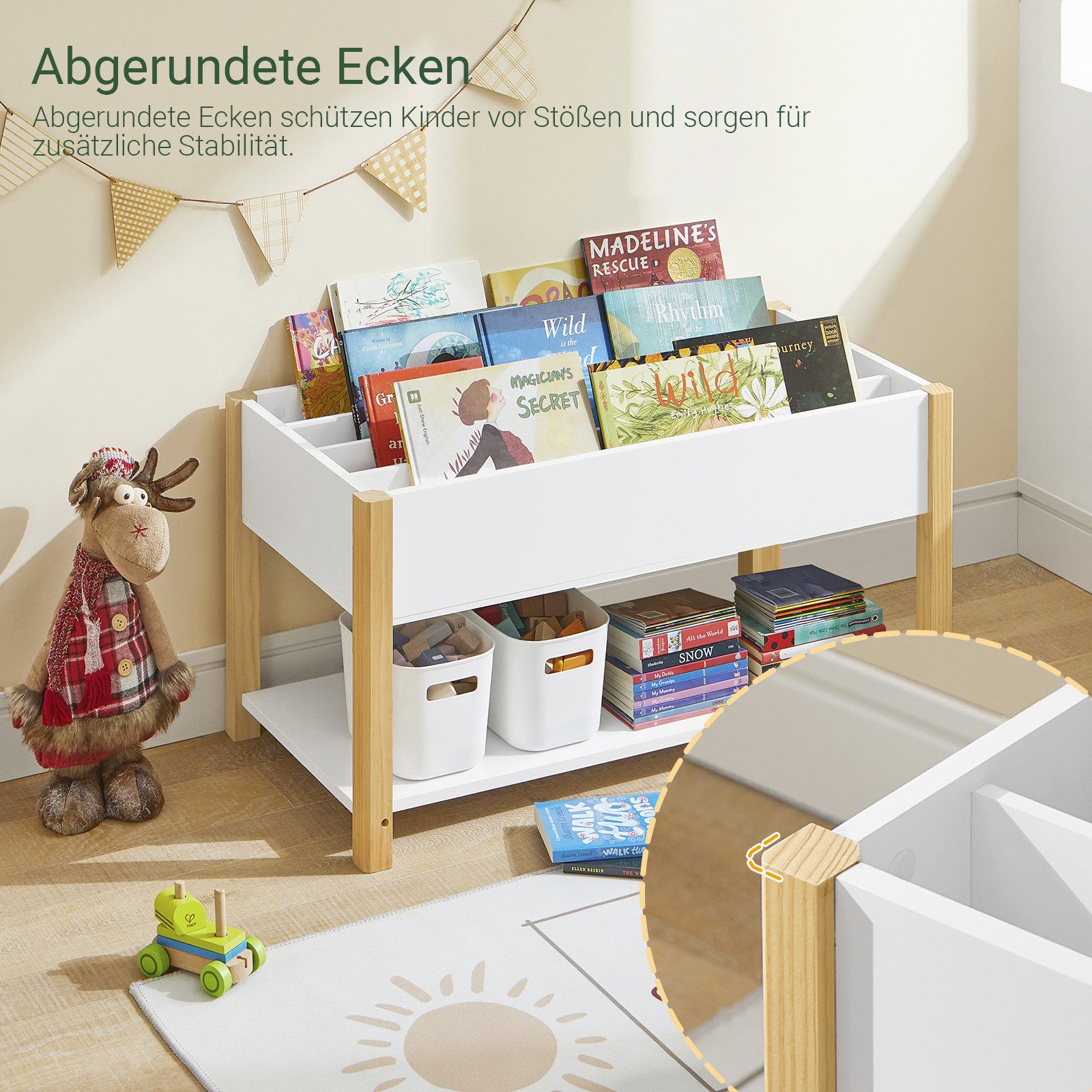 SoBuy Bücherregal KMB35, Kinderregal mit Ablagefächern Aufbewahrungsregal f günstig online kaufen
