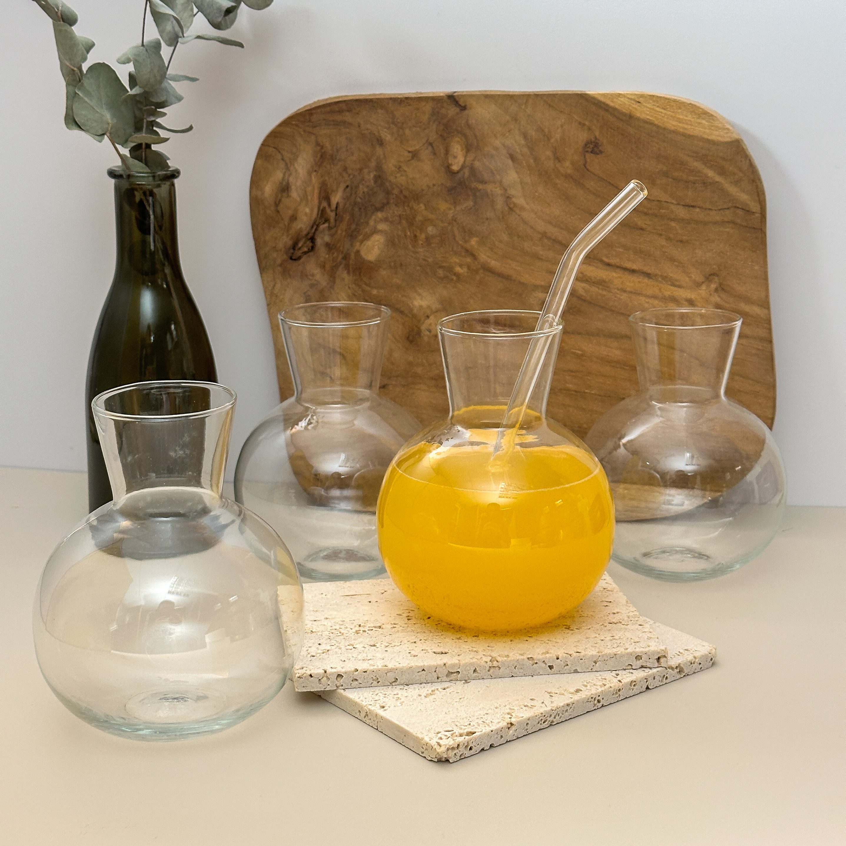 Mien Cocktailglas Handgefertigte Jessy Cocktail- & Saftgläser – 4er Set, Borosilikatglas, Mit Liebe handgefertigt – 400 ml Fassungsvermögen