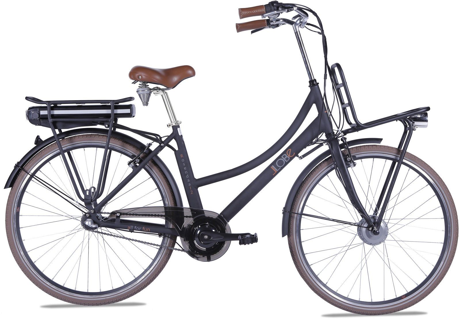 ✔️LLobe E-Bike »Rosendaal Lady 10,4 Ah«, 3 Gang, Nabenschaltung, Frontmotor  250 W, Gepäckträger vorne