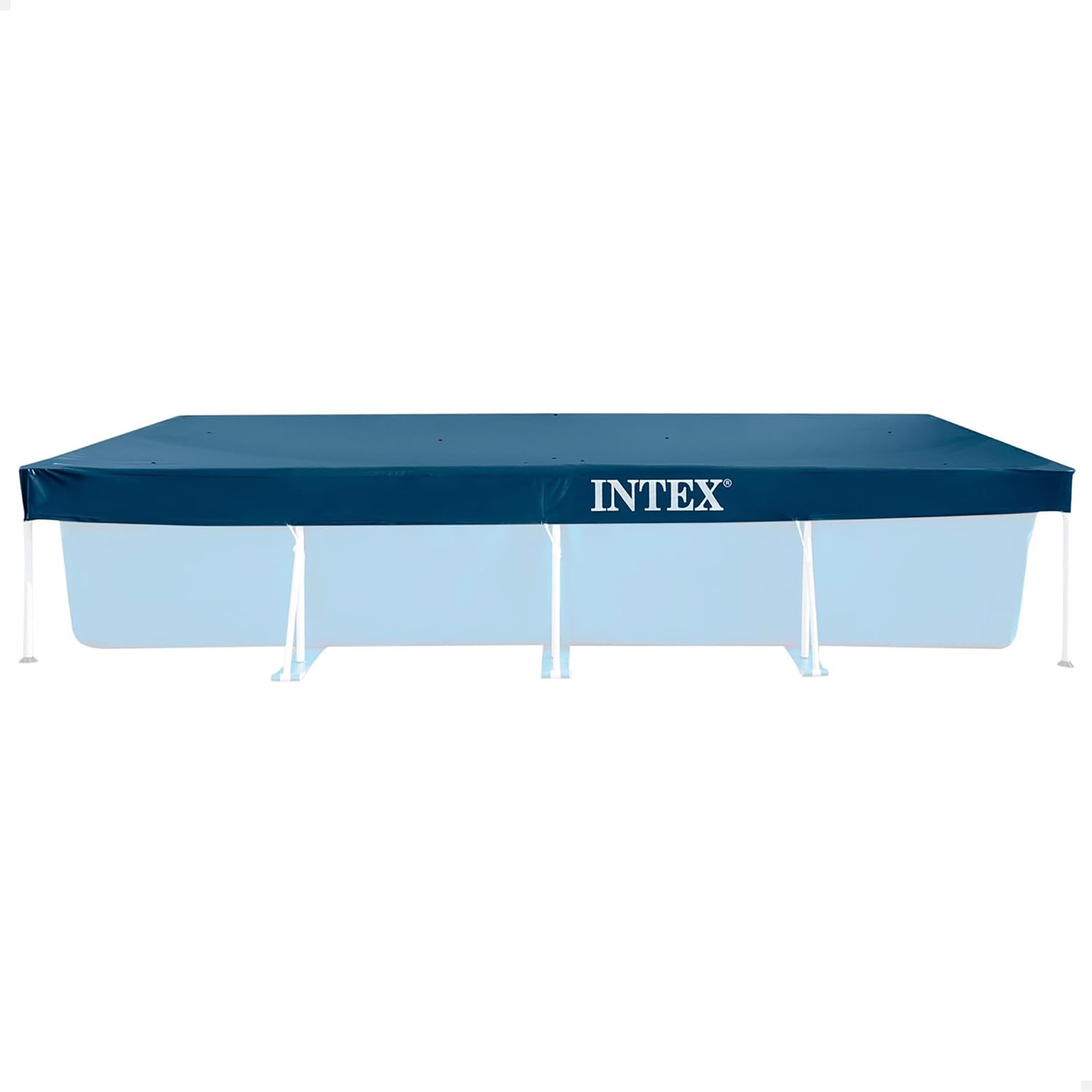 Intex Pool-Abdeckplane Poolabdeckung rechteckig blau - 460 x 220 cm (Anzahl, 1-St., Stück), mit Abflusslöchern zur Verhinderung von Wasseransammlungen