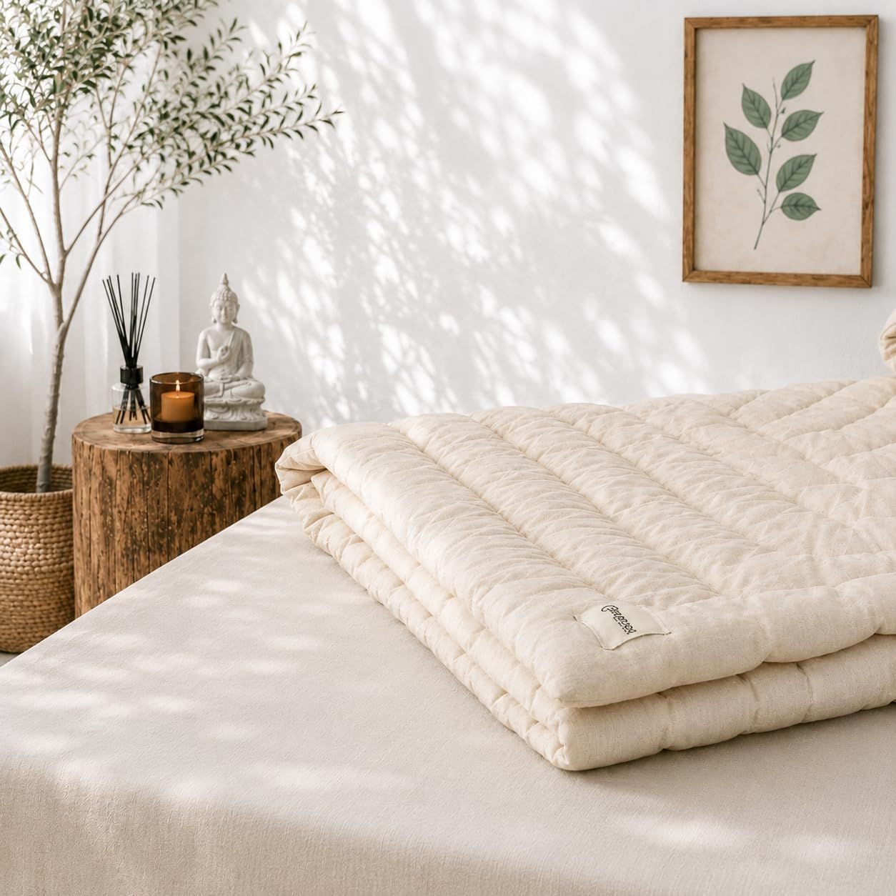 Sleepoos Federbettdecke Sleepoos Handgefertigte Wollbettdecke 155x215 cm mit Baumwollbezug