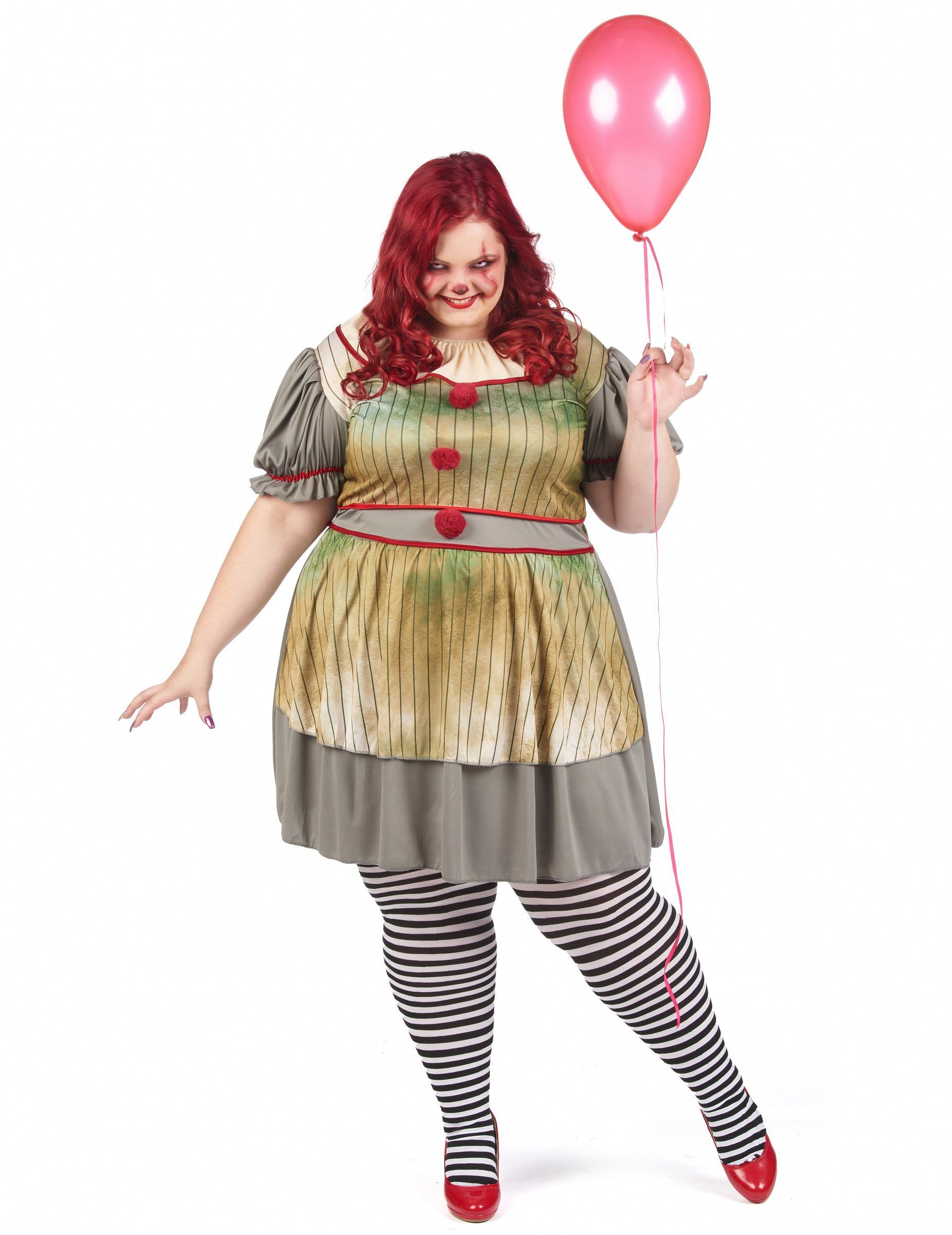 JADEO Clown-Kostüm Plus Size Horrorclown-Kostüm für Damen