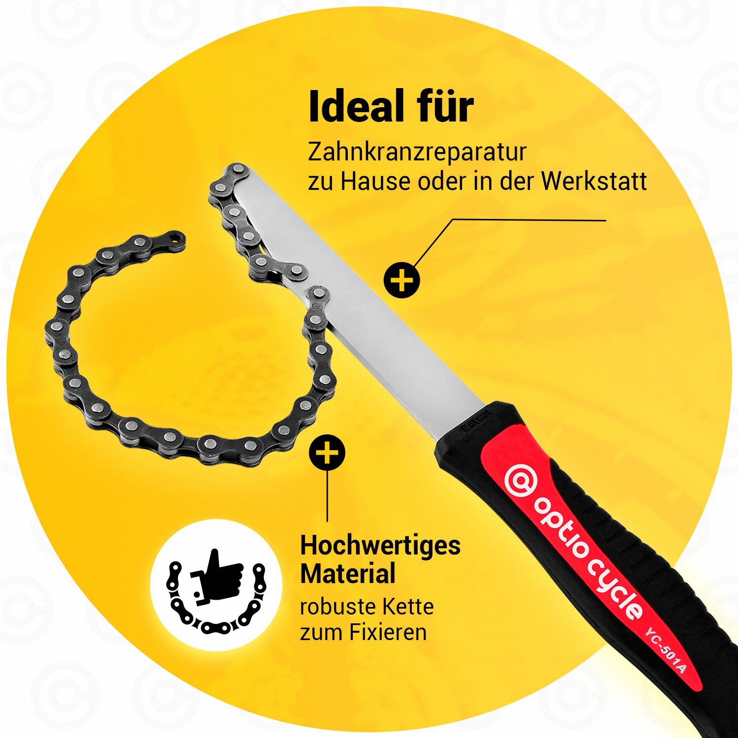 Optio Cycle bicycle tool set, chain whip, bicycle cassette remover