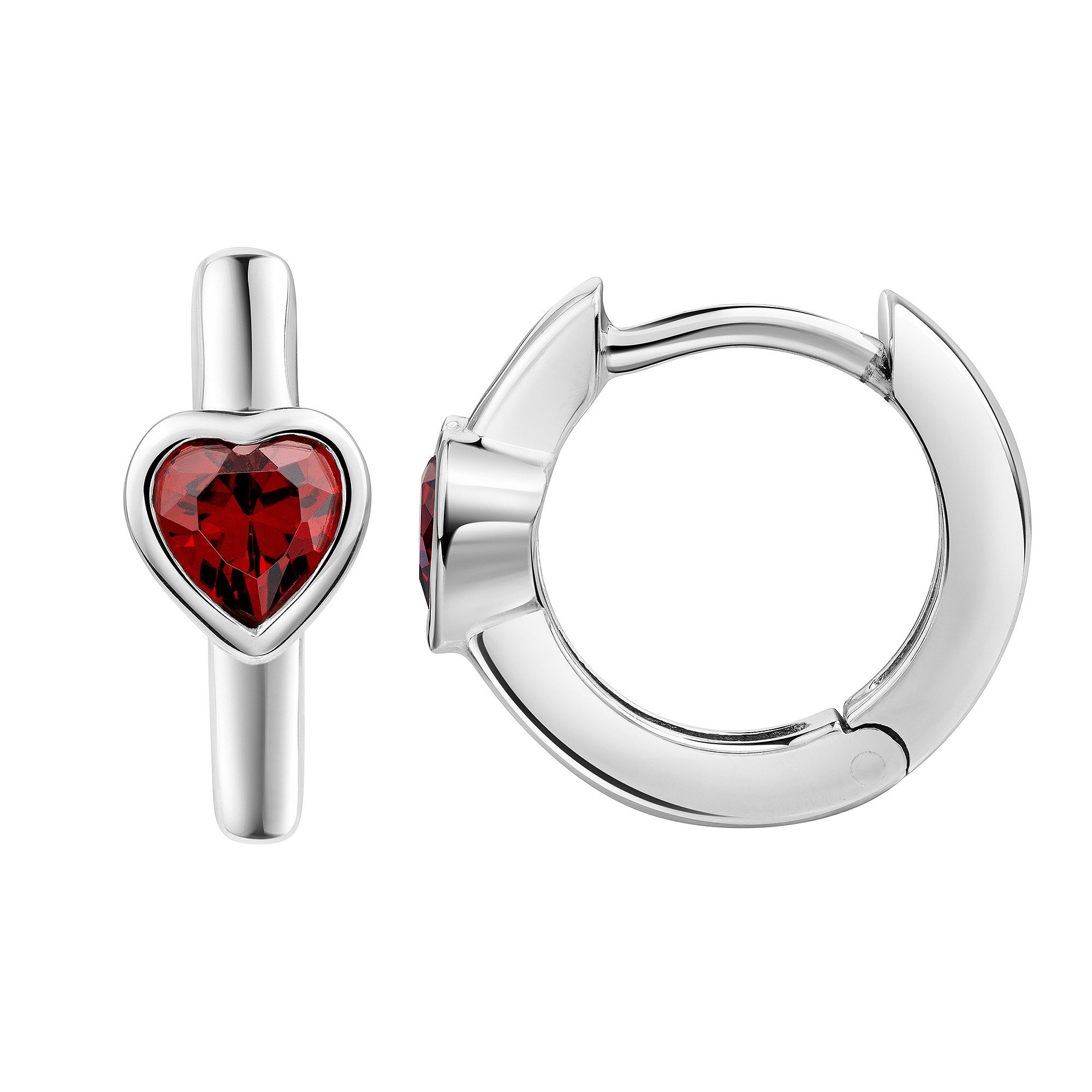 Firetti Paar Creolen Schmuck Geschenk Silber 925 Ohrschmuck Ohrringe Herz, mit Zirkonia (synth)