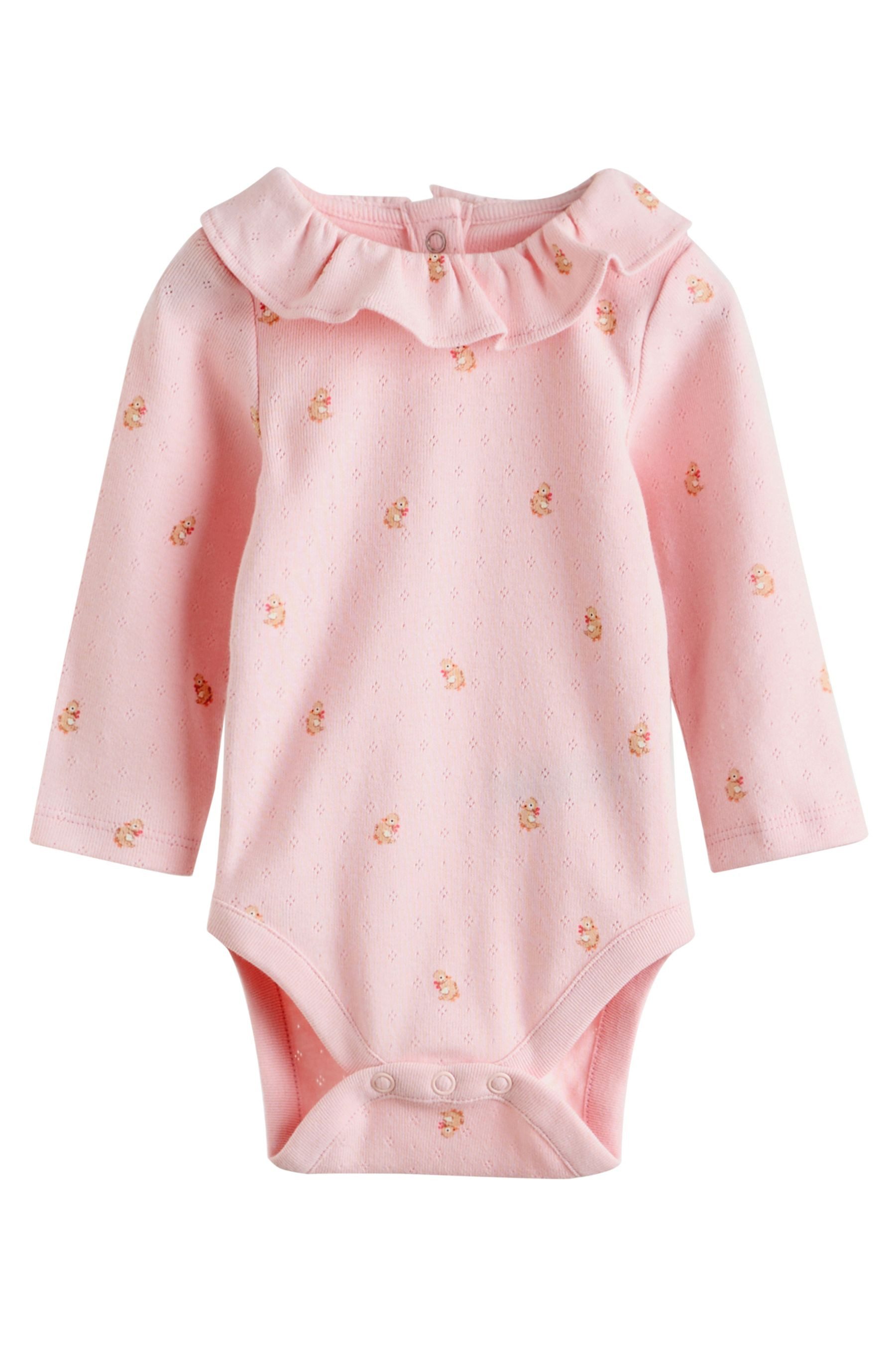 Next Langarmbody Baby Langarm-Bodysuits mit Rüschen im 4er-Pack (4-tlg)