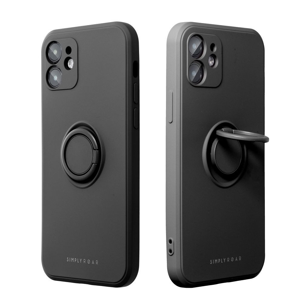 ROAR Handyhülle Amber Schutzcase Kompatibel mit iPhone 17 Schwarz 6,3 Zoll, Schutzhülle mit drehbarem Ring und Standfunktion für sicheren Halt