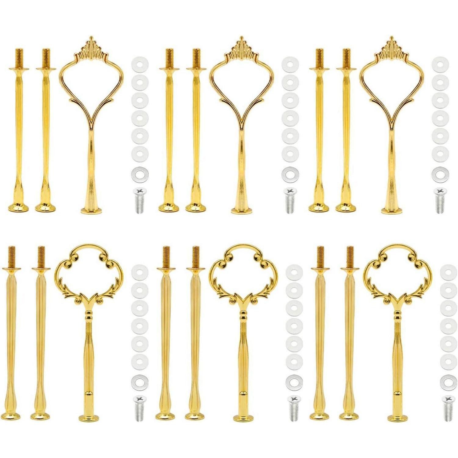 LuxusKollektion Etagere Goldene Etageren Stangen Set 6 Stück Etagere Bausatz Metallstangen