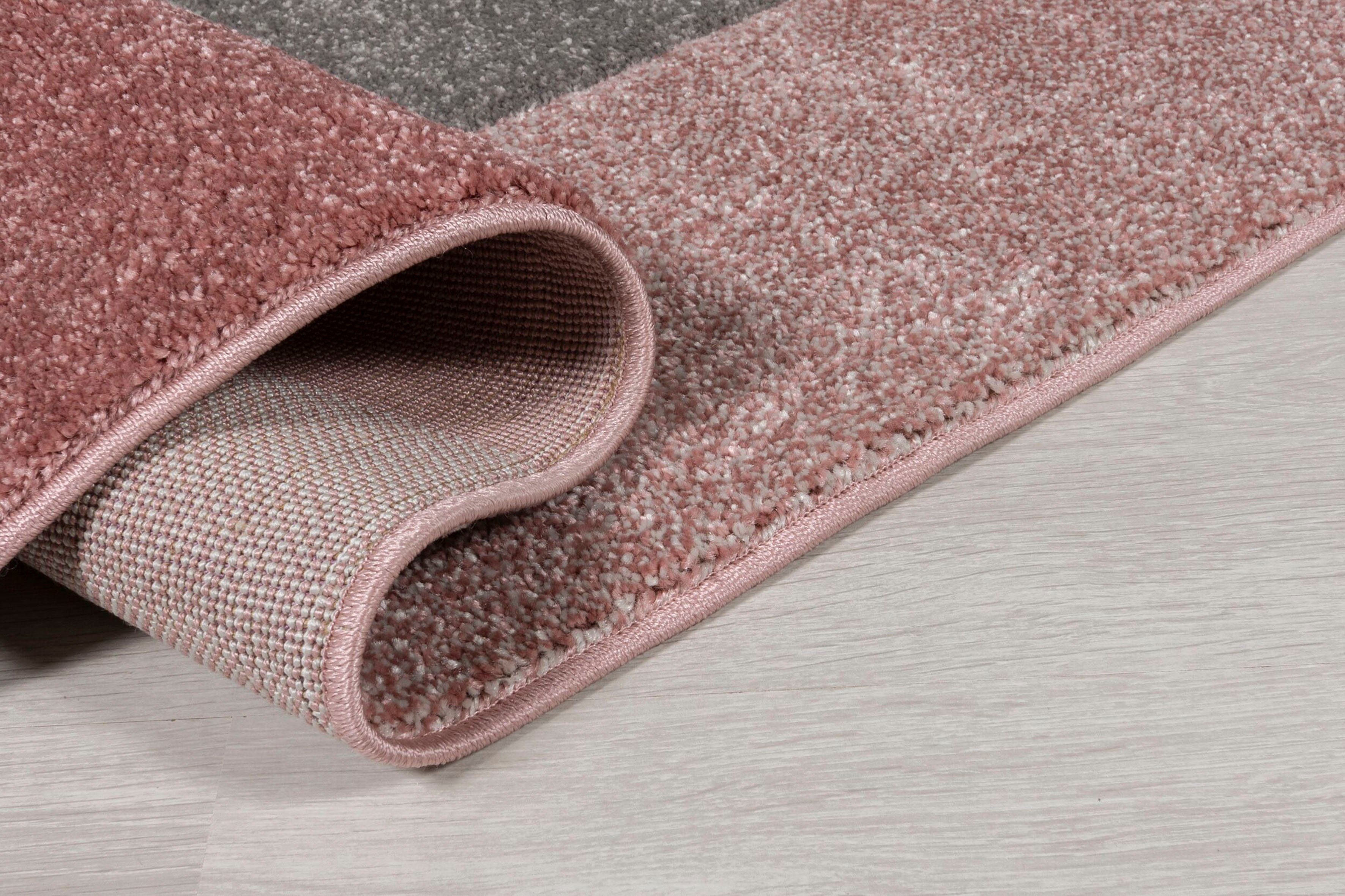 Cosmos, pink RUGS, Höhe: Patchwork Design, mit Teppich 12 rechteckig, mm, Hoch-Tief-Effekt mehrfarbig, FLAIR