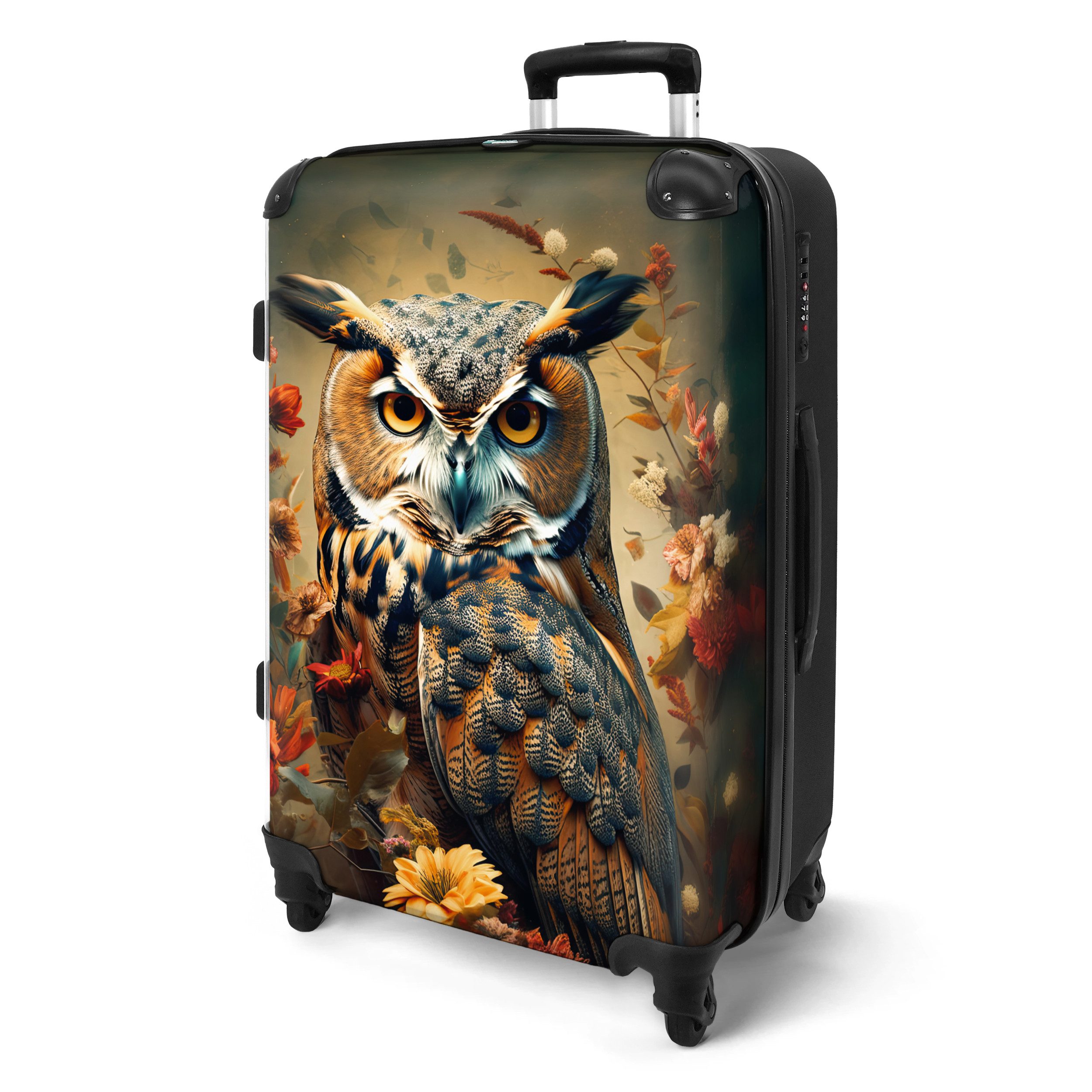 NoBoringSuitcases.com© Hartschalen-Trolley Eule - Vogel - günstig online kaufen
