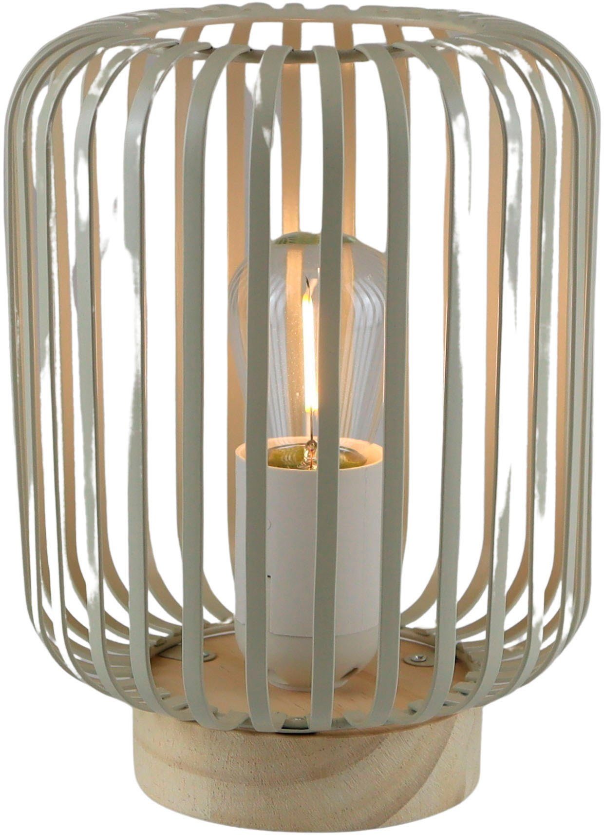 AM Design LED Dekolicht LED Laterne natur, mit Timer, LED fest integriert, Warmweiß, Batteriebetrieb