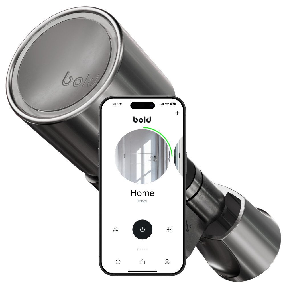 Bold Smart Lock Türschlossantrieb Elite + Connect, (Set, 1x Elite SX33 Zylinder + 1x Connect Bridge), mit Connect-Bridge, schlüssellos, silber