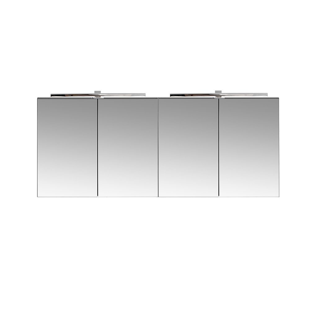 Lomadox Spiegelschrank PUEBLA-56-BLACK 160cm, LED-Beleuchtung, matt günstig online kaufen