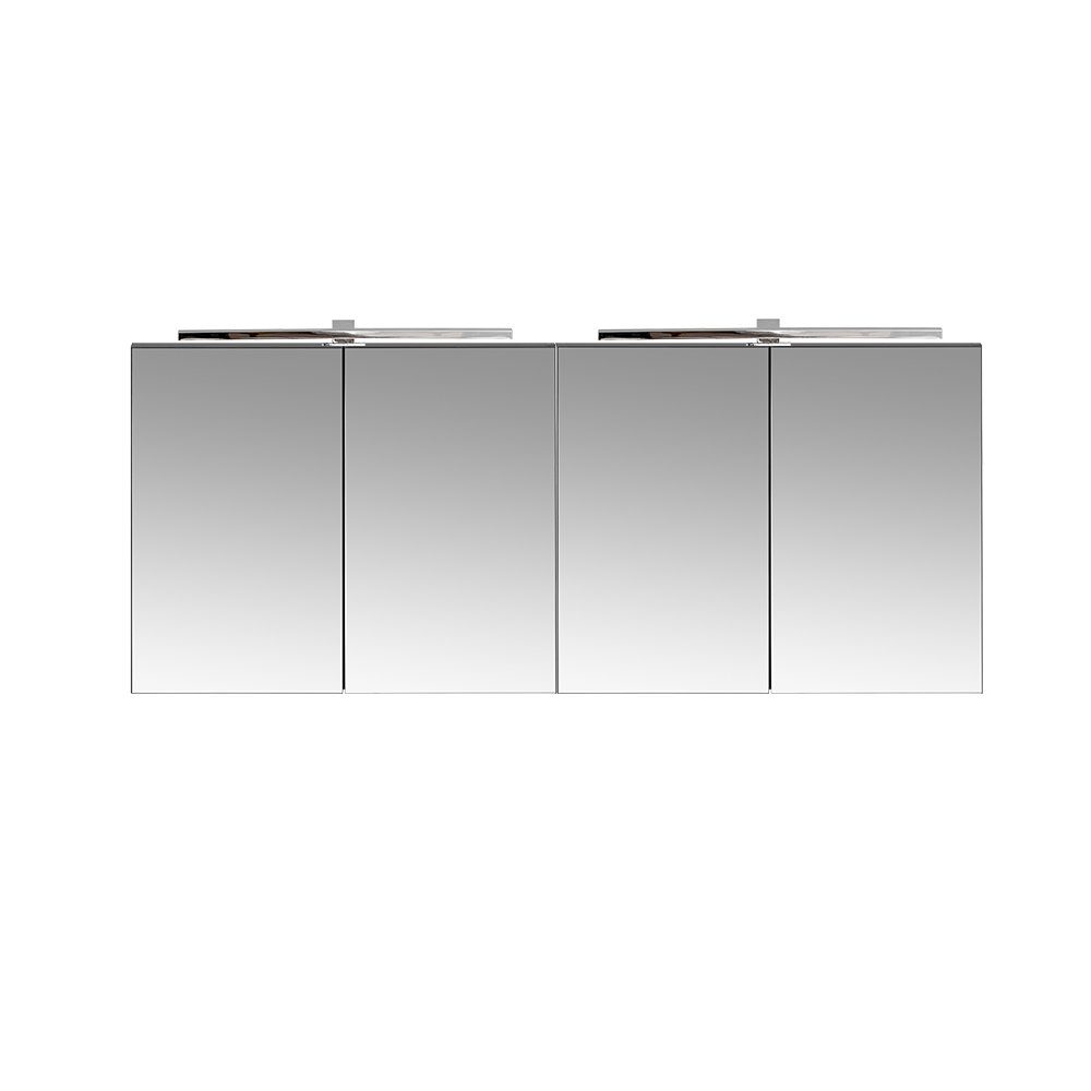 Spiegelschrank PUEBLA-56-BLACK matt LED-Beleuchtung, Lomadox schwarz 160cm,