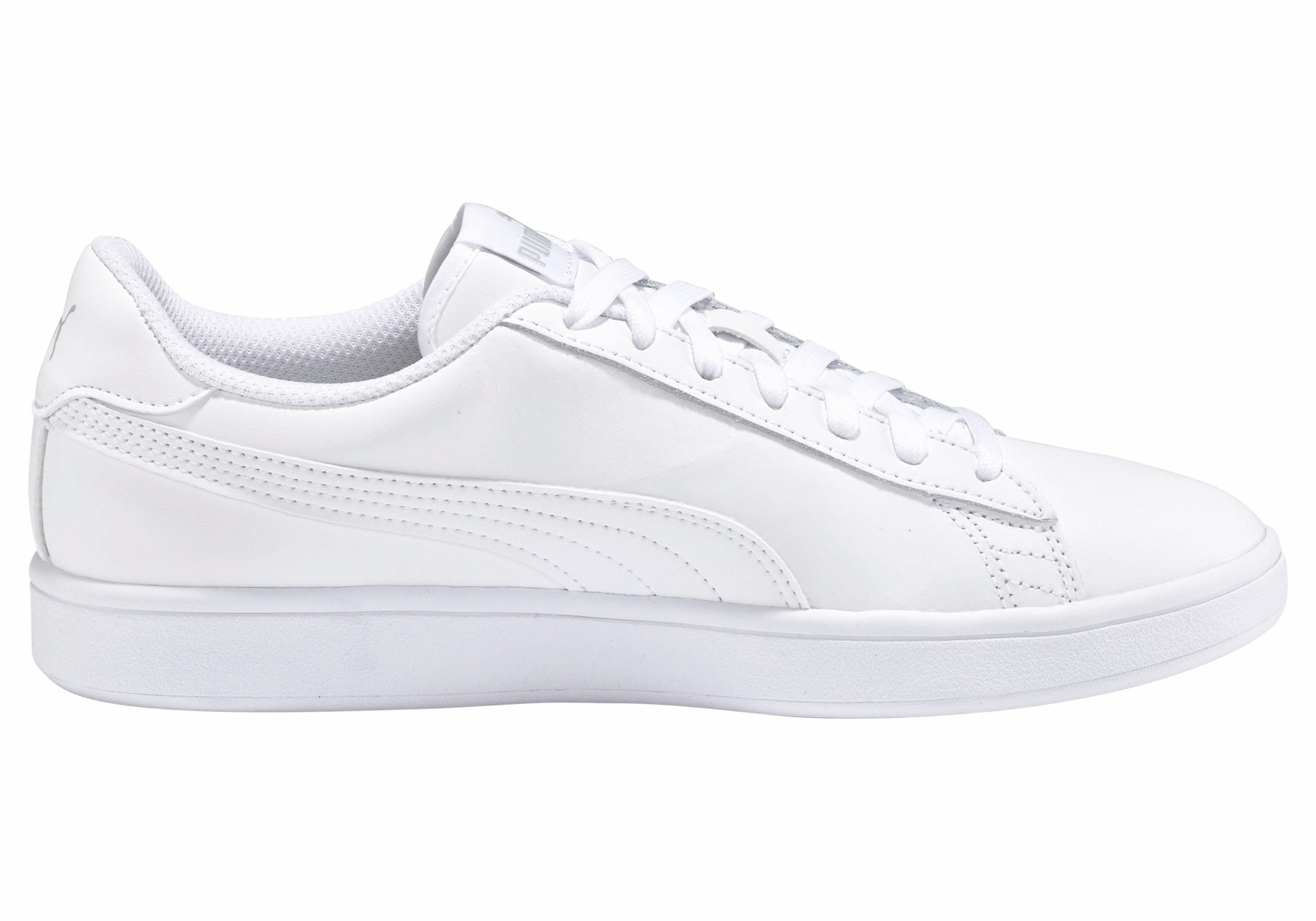 PUMA SMASH V2 L Sneaker atmungsaktives Obermaterial aus Leder und Synthetik, Schnürung