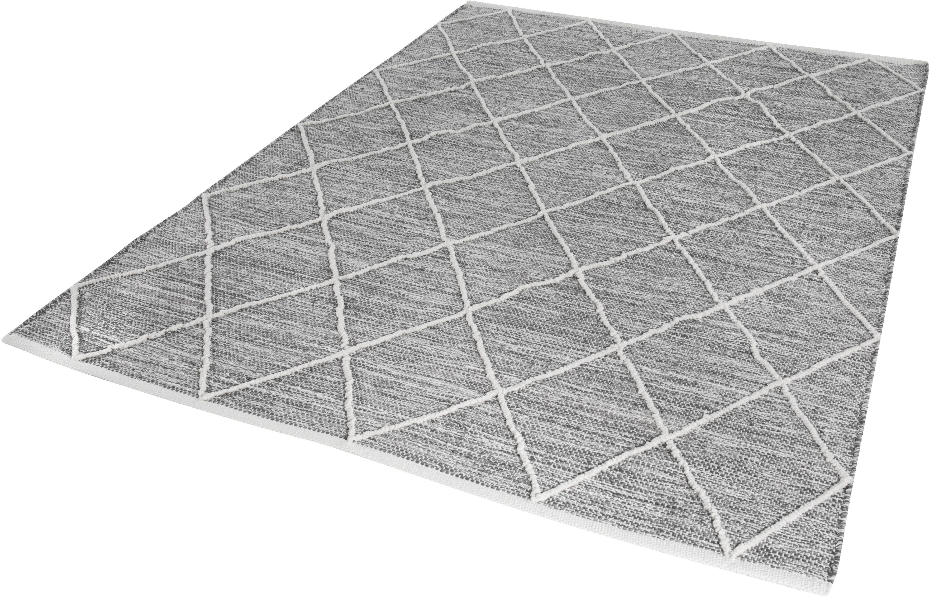 my home Teppich Pamplona, rechteckig, Höhe: 8 mm, Handweb-Teppich, Rauten-Motiv, handgewebt, reine Baumwolle. Reduzierter Preis € 44,89. Unverbindliche Preisempfehlung € 74,99