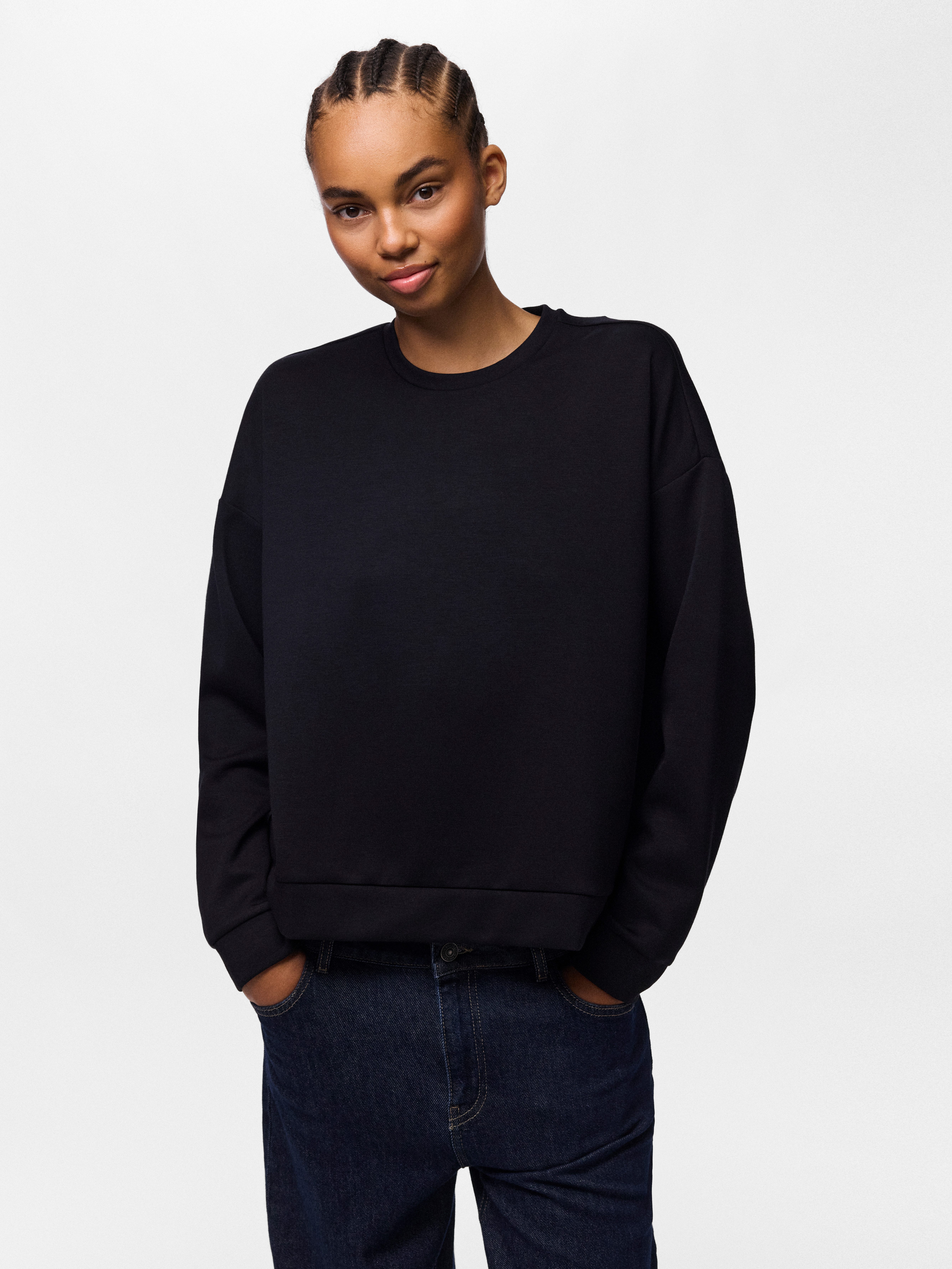 pieces Langarmshirt PCMICHELLE SCUBA LS TOP SWT NOOS BC Materialmix