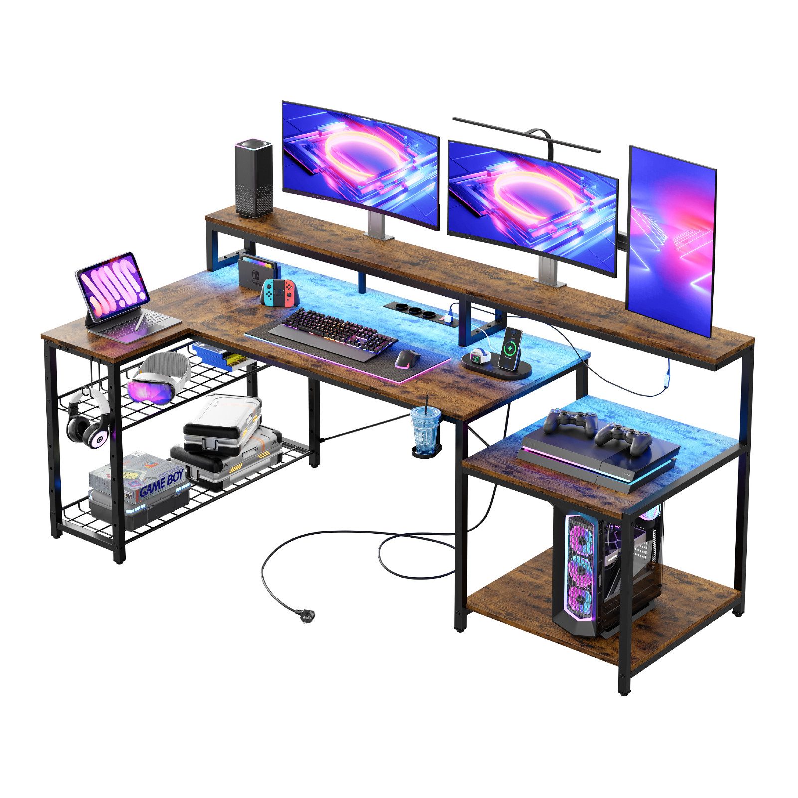Bestier Gamingtisch 181 x 80 cm Computertisch, L-förmiger Schreibtisch (Gam günstig online kaufen