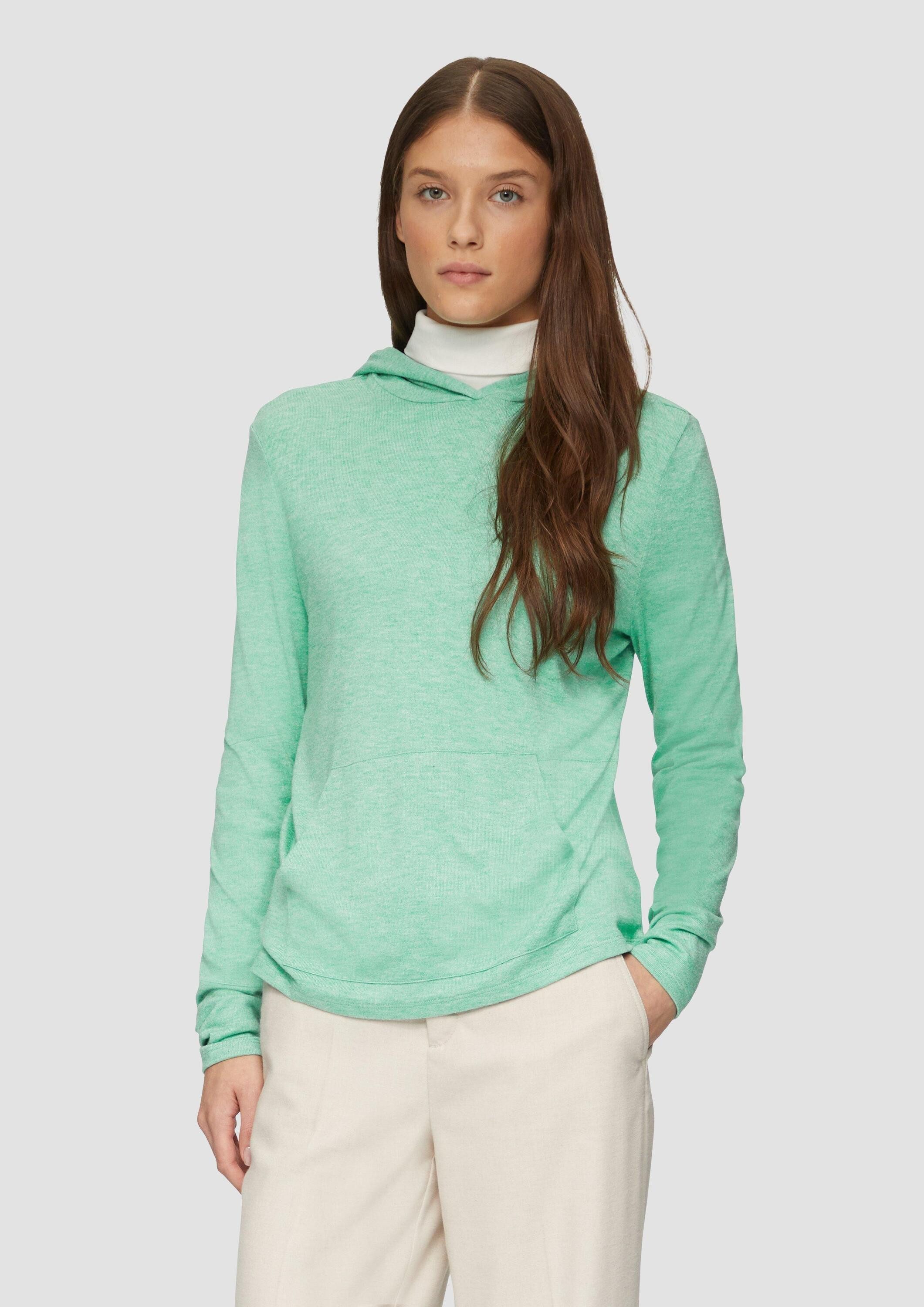 s.Oliver Langarmshirt T-Shirt Leichter Hoodie aus Viskose-Jersey günstig online kaufen