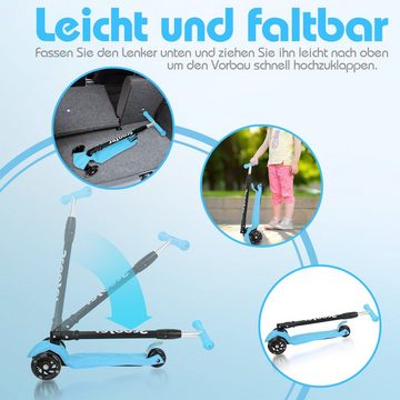 Randaco Scooter Faltbarer Kinderroller Tretroller mit 3 LED-Rädern Höhenverstellbar