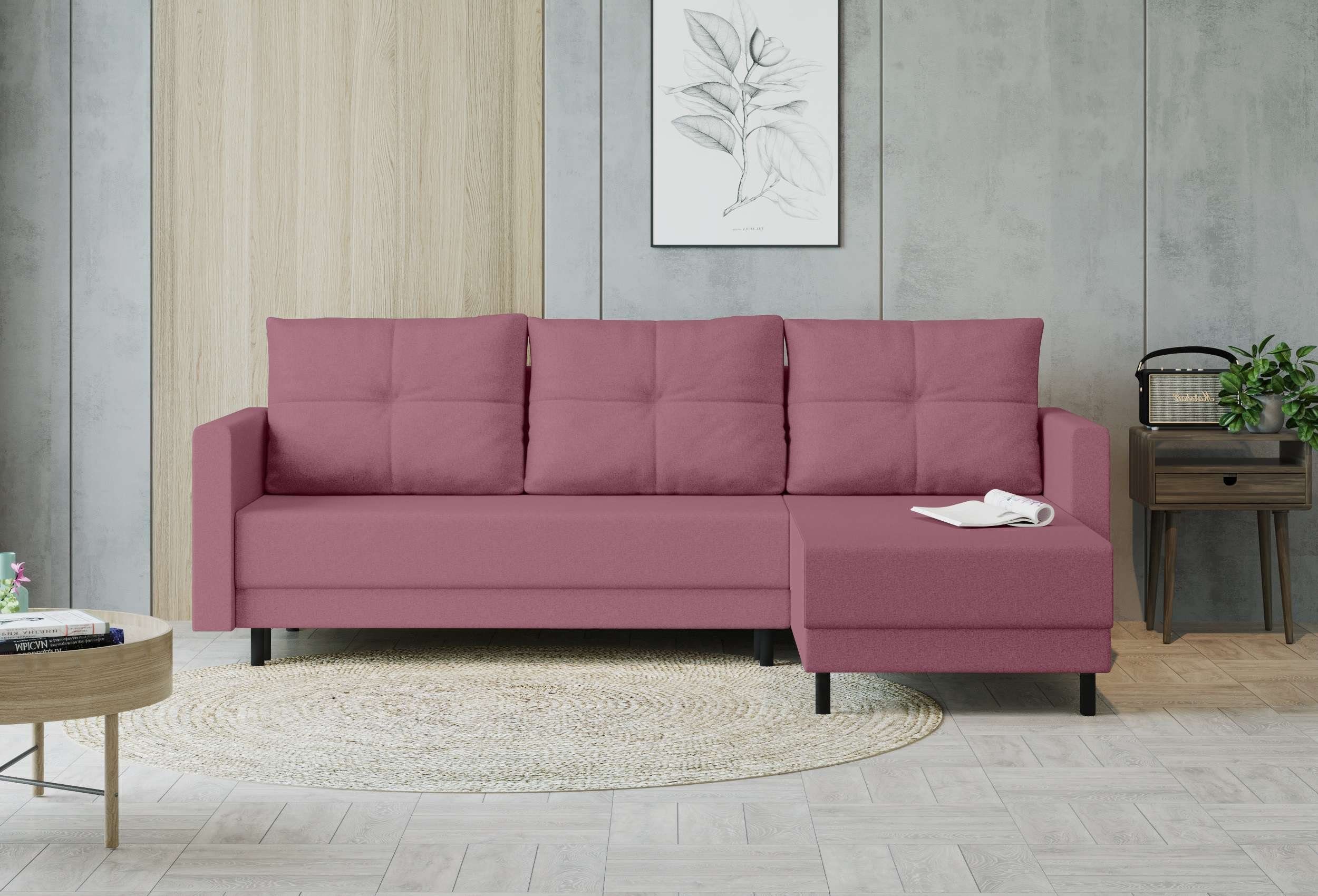 Stylefy Ecksofa Paloma, L-Form, Eckcouch, Sofa, Sitzkomfort, mit Bettfunktion, mit Bettkasten, Modern Design