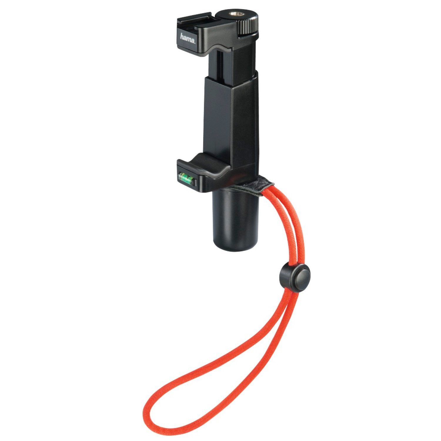 Hama Smartphone-Halterung Profi Handy Video-Halterung mit Griff, (Set, 1x Smartphone-Halterung mit Griff und Handschlaufe, Video-Halter Hand Stativ Mono-Pod Vlogging Foto für Smartphone iPhone)