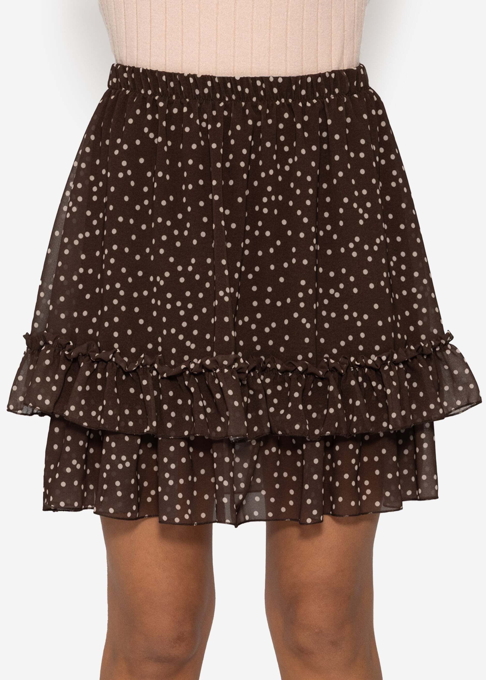 SASSYCLASSY A-Linien-Rock Kurzer Volant-Rock mit Rüsschen Leichter Rock mit elastischem Bund und verschiedenen Prints