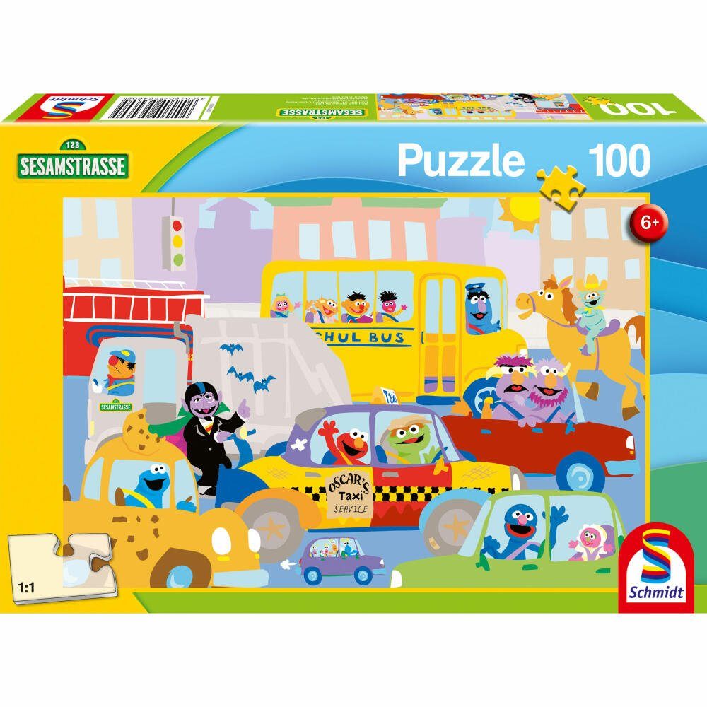 Schmidt Spiele Пазлы Sesamstraße Im Straßenverkehr 100 Teile, 100 Пазлыteile