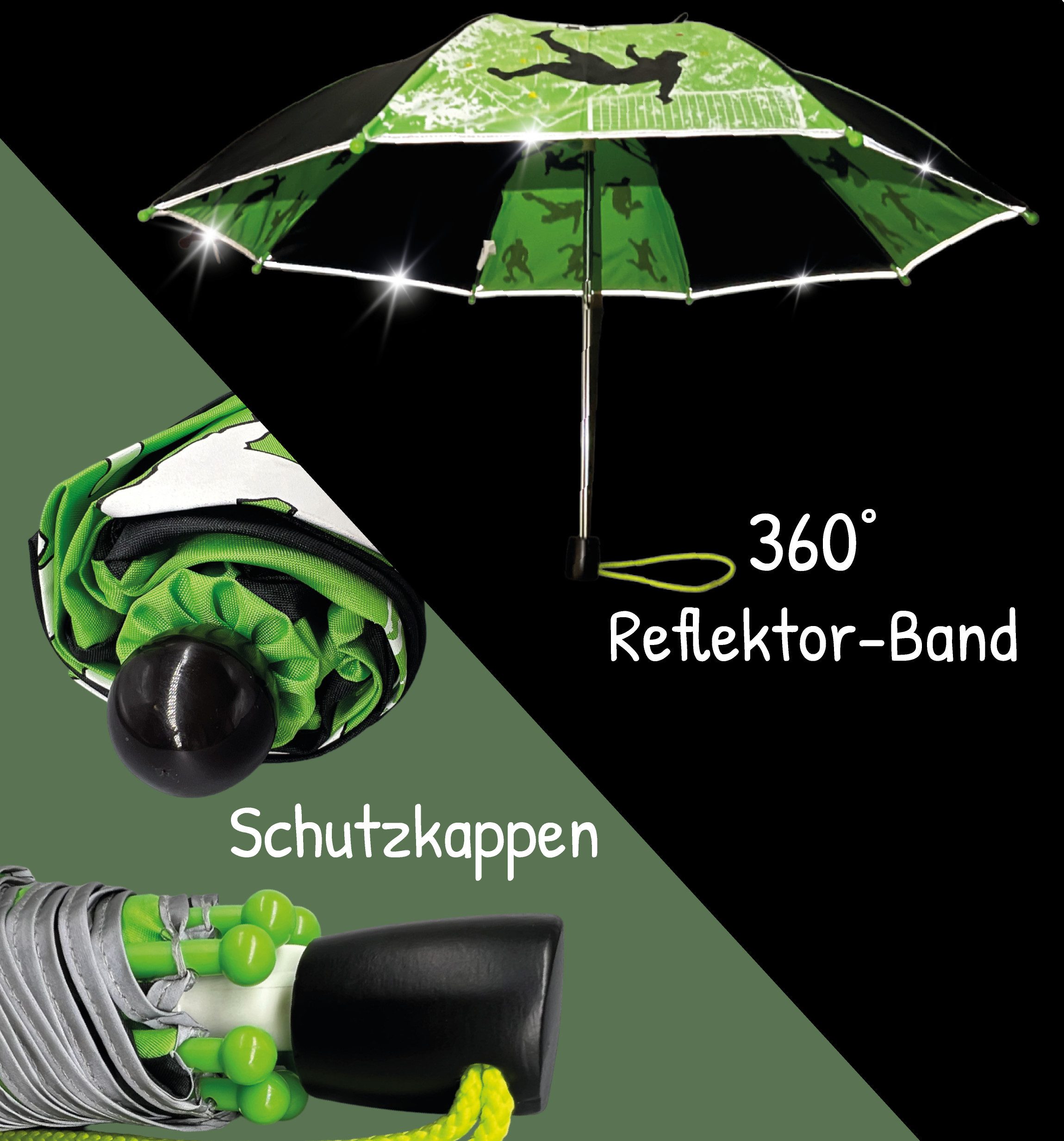 HECKBO Taschenregenschirm Magic Kinder Jungen Mädchen Regenschirm wechselt bei Regen die Farbe, mit Reflektoren an der Seite – Bild 4 von 5