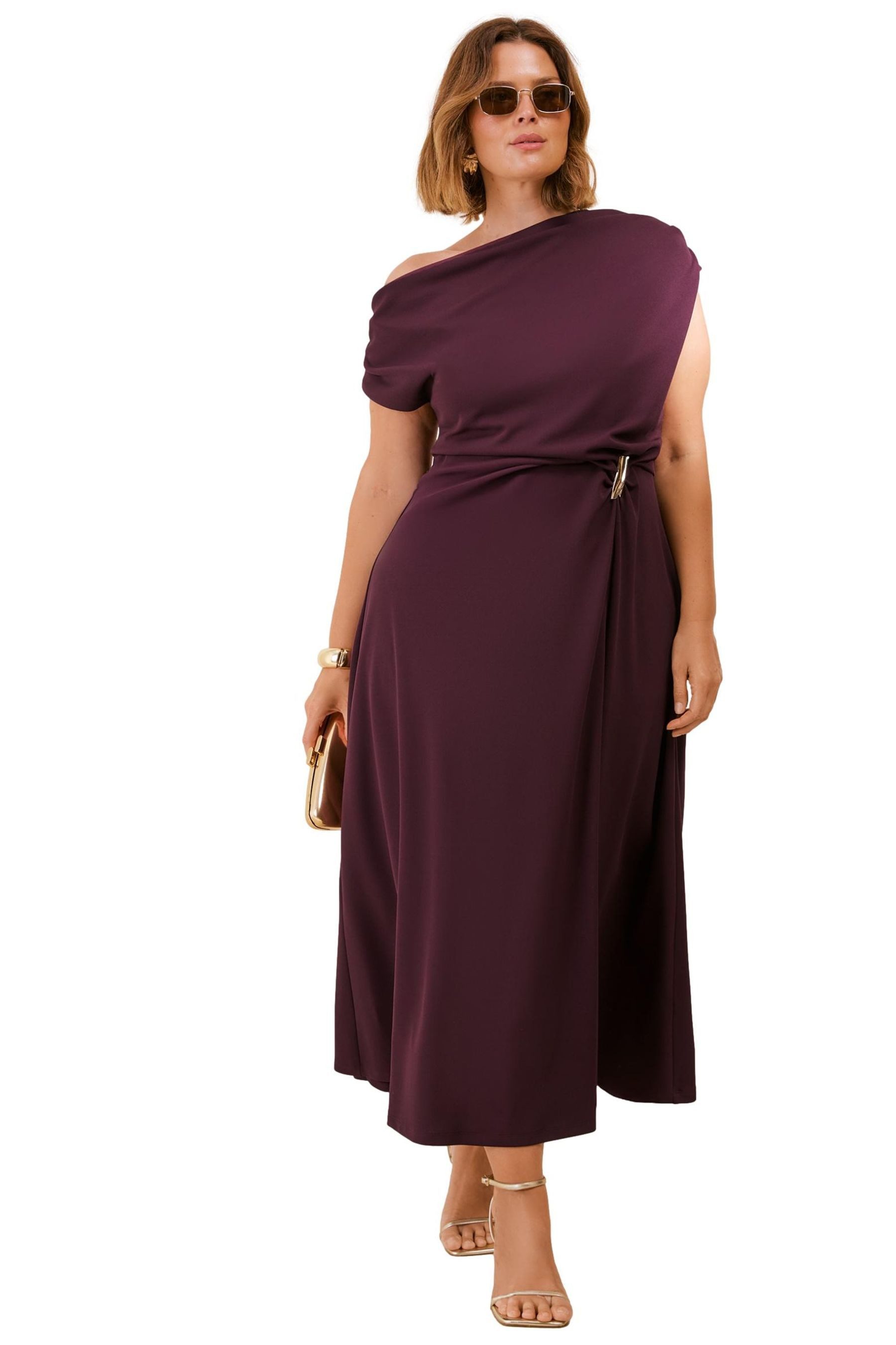 Friends Like These Midikleid Friends Like These Oneshoulder-Midikleid, Curve (1-tlg)