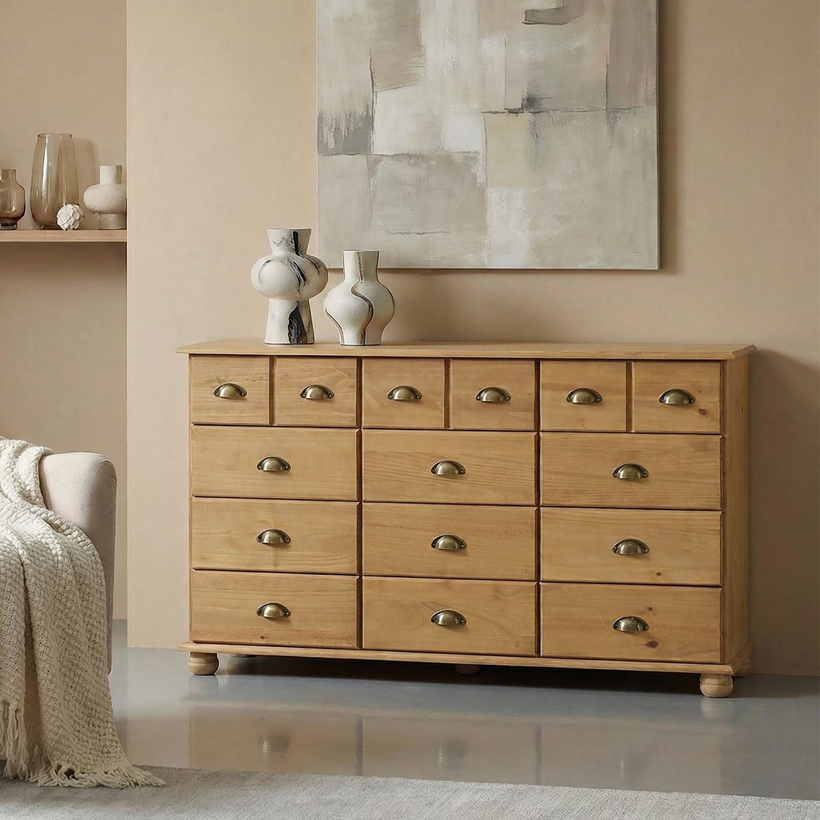 IDIMEX Kommode COLMAR, Kommode COLMAR, Schubladenschrank Apothekerschrank mit 12 Schubladen