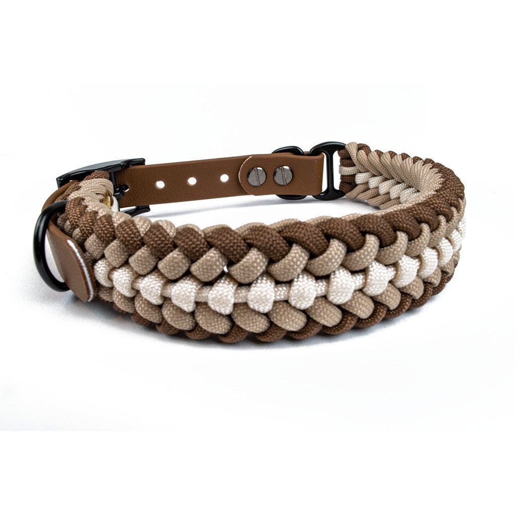 Tierluxe Hunde-Halsband Foxy, Paracord, Biothane, Metall, Handgemacht