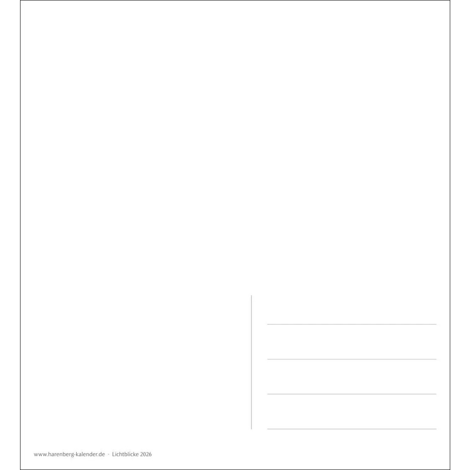 Harenberg Kalender Verlag Wandkalender Lichtblicke Postkartenkalender 2026 - Wochenkalender mit 53 Postkarten
