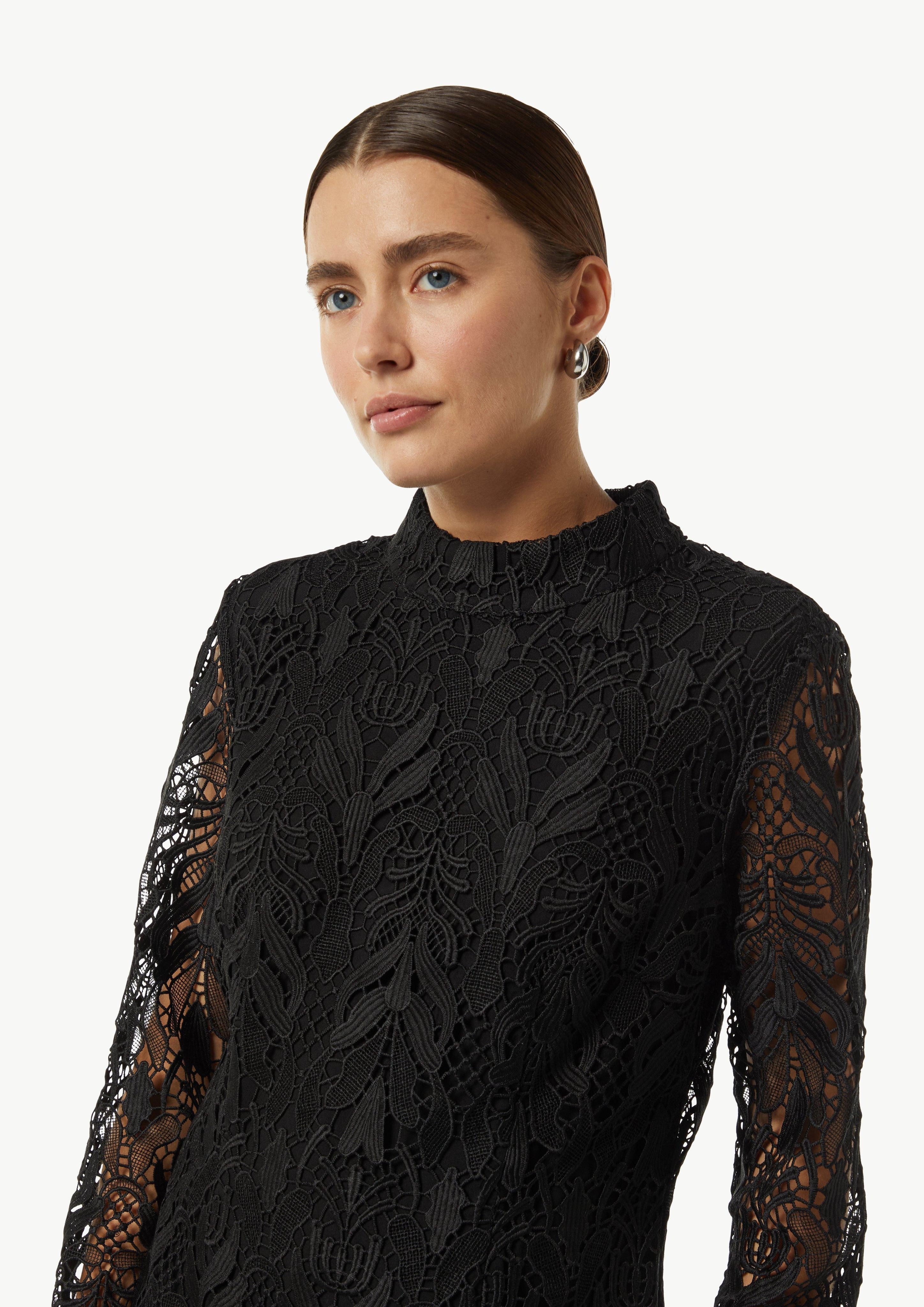comma Minikleid Edles Spitzenkleid mit Stehkragen günstig online kaufen
