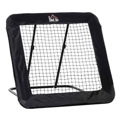 HOMCOM Rebounder klappbar Kickback Tor Rückprallwand Netz für Baseball Stahl Schwarz (Set, 1 St., Verstellbar in 5 Stufen), 128L x 118B x 108-120H cm