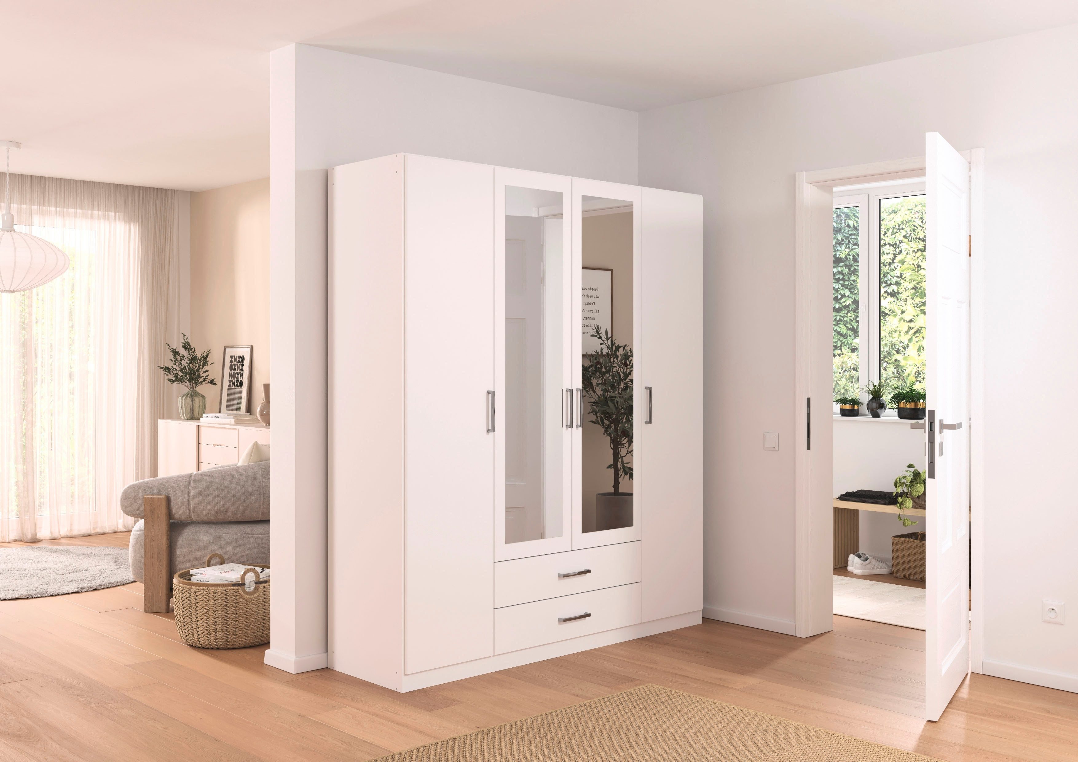 rauch Kleiderschrank Schrank Garderobe Ankleide GAMMA Breiten 91/136/181/226/271/315/360 cm (in 3 Ausstattungen BASIC/CLASSIC/PREMIUM (inkl. SOFT-CLOSE-Funktion – Bild 2 von 5