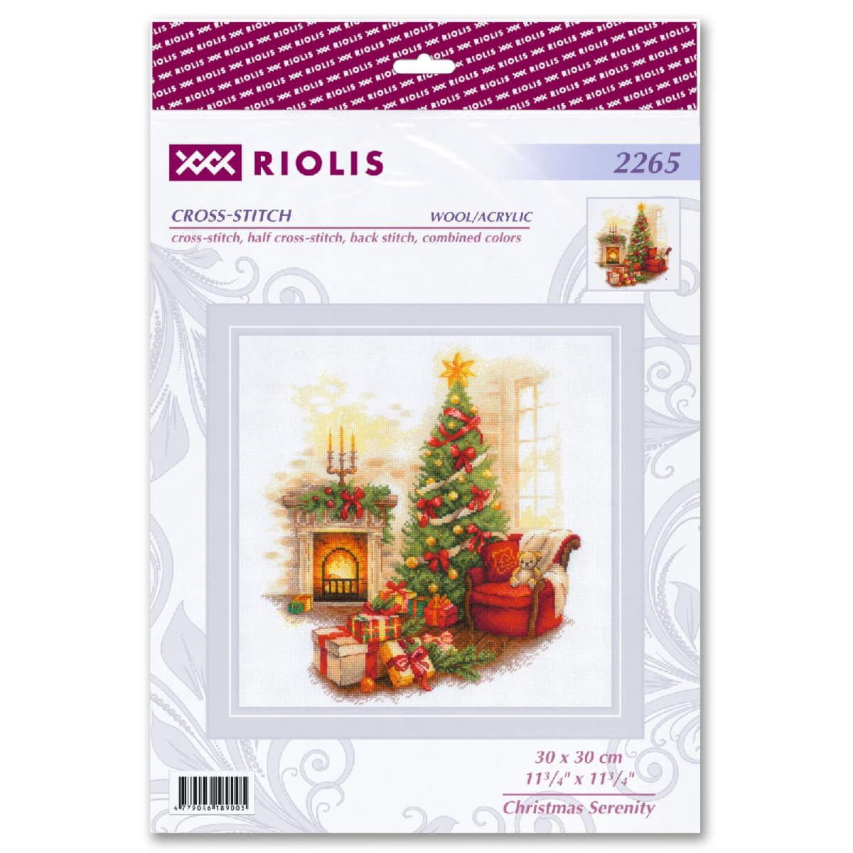 Riolis Kreativset Kreuzstich Stickpackung "Weihnachtsgelassenheit", Zählmuster, 30x30cm, (embroidery kit by Marussia)