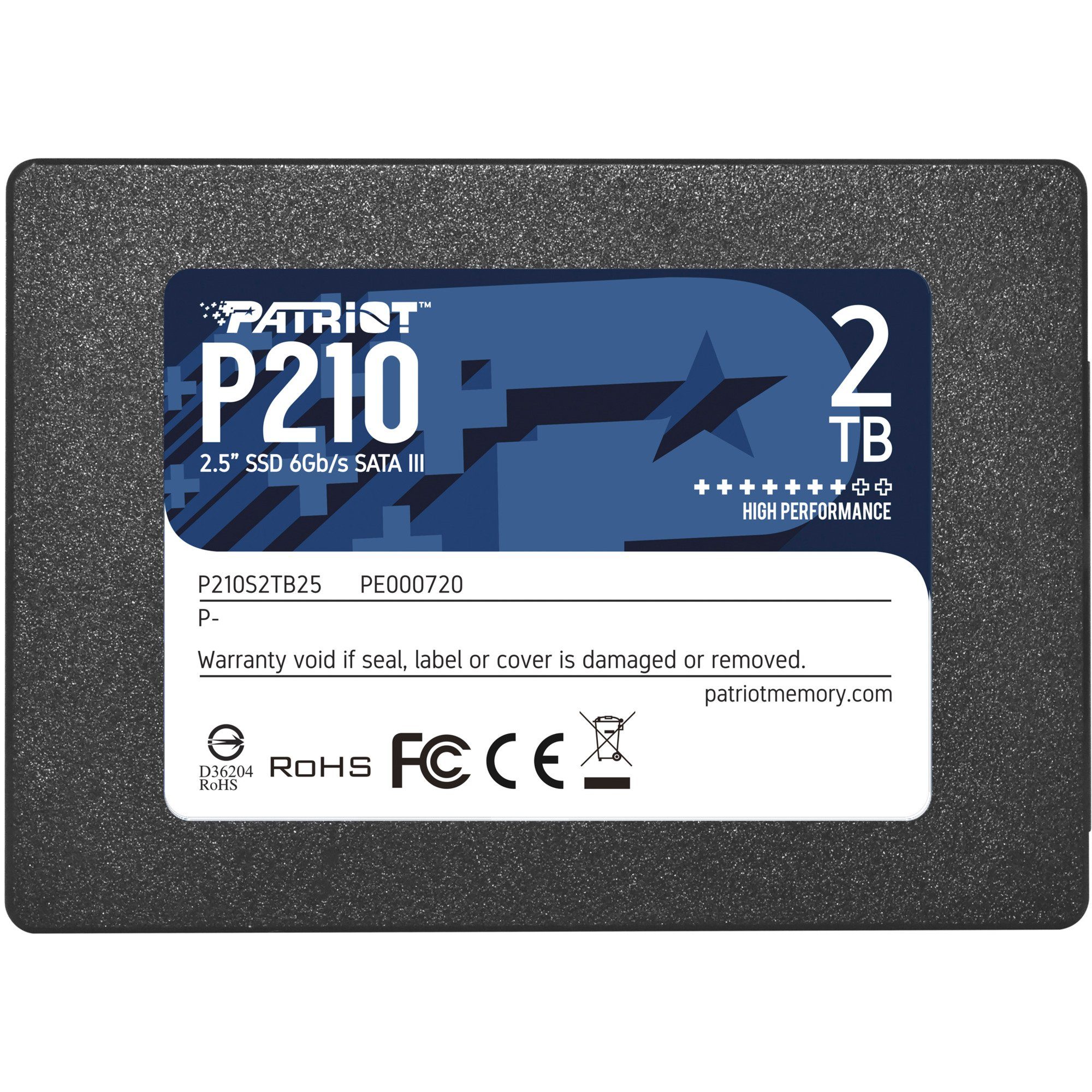 Patriot Patriot P210 2 TB, SSD, (SATA 6 Gb/s, 2,5) SSD-Festplatte (2 TB) 2.5"