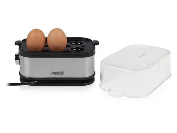 PRINCESS Eierkocher, Anzahl Eier: 6 St., 400 W, Edelstahl Egg Cooker für 1,2,3,4,5,6 Eier Messbecher mit Eierpiekser