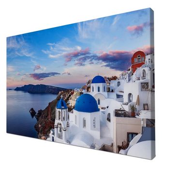 wandmotiv24 Leinwandbild Santorini, Griechenland, Meer, Küste, Landschaft (1 St), Wandbild, Wanddeko, Leinwandbilder in versch. Größen