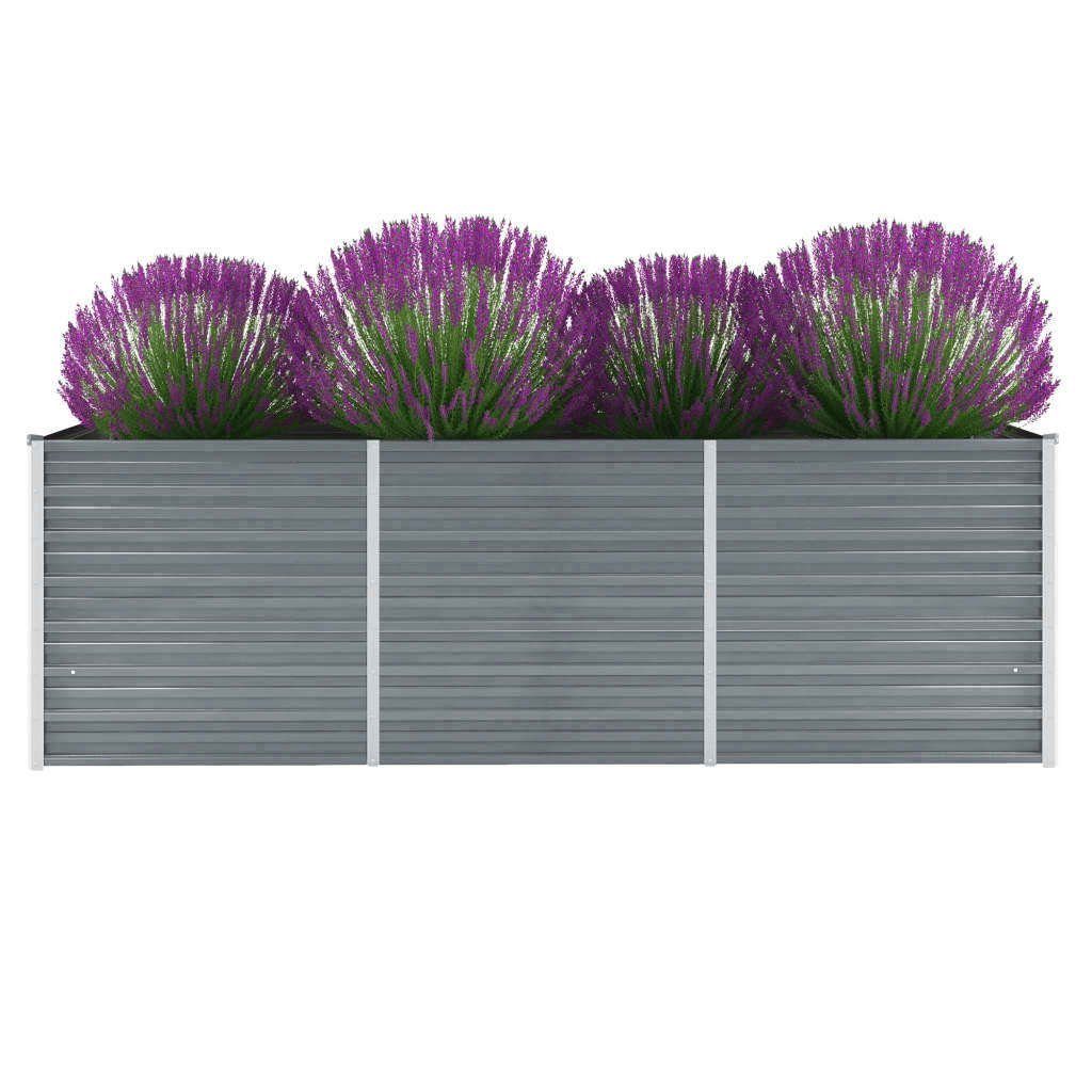 Hochbeet Garten-Verzinkter Stahl 240x80x77 cm Grau