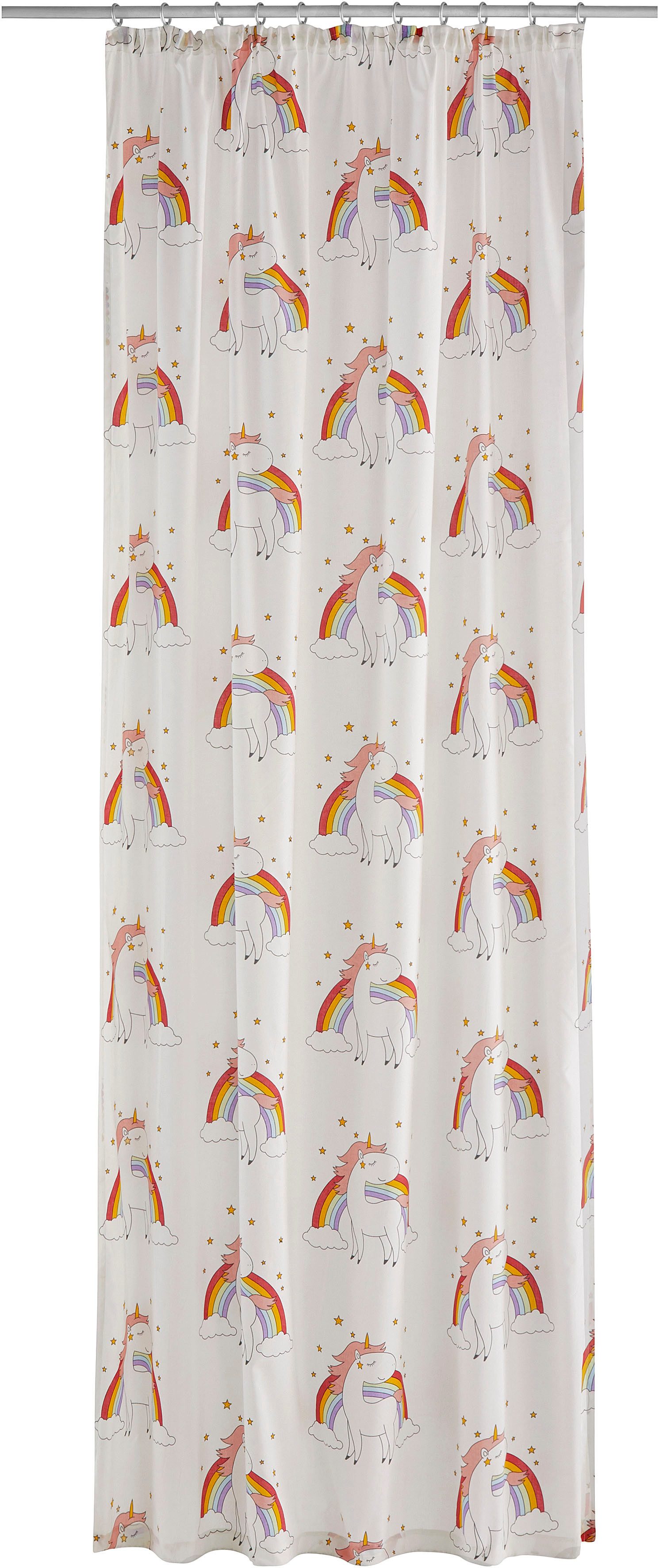 Lüttenhütt Gardine EINHORN (1 St), Kräuselband, halbtransparent, Kindergard günstig online kaufen