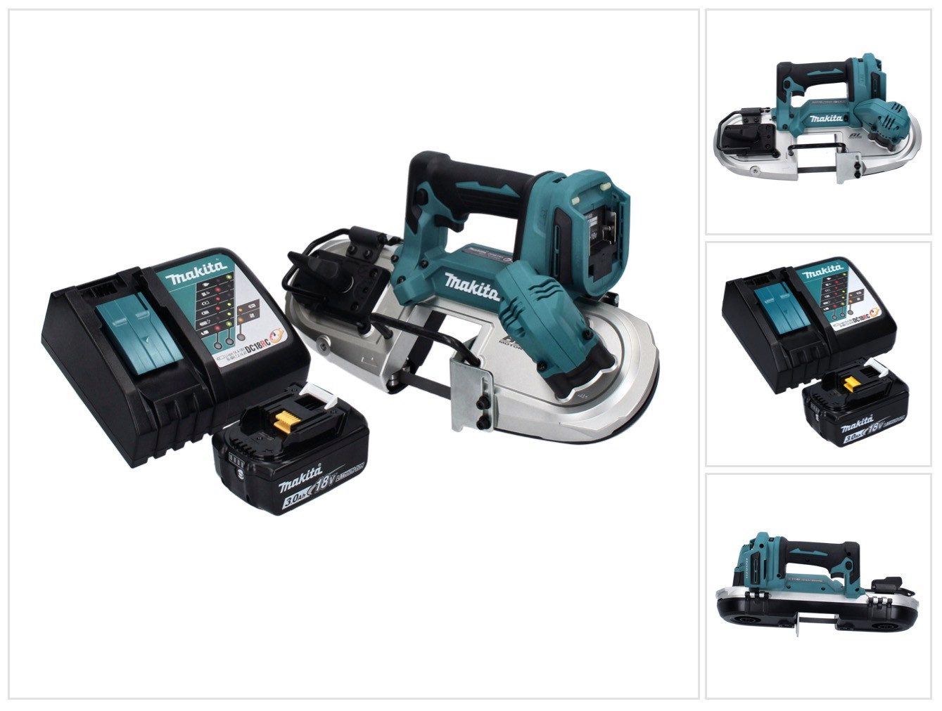 Makita Bandsäge DPB 183 RF1 Akku Bandsäge 18 V 66 mm Brushless + 1x Akku 3,0 Ah + Lad